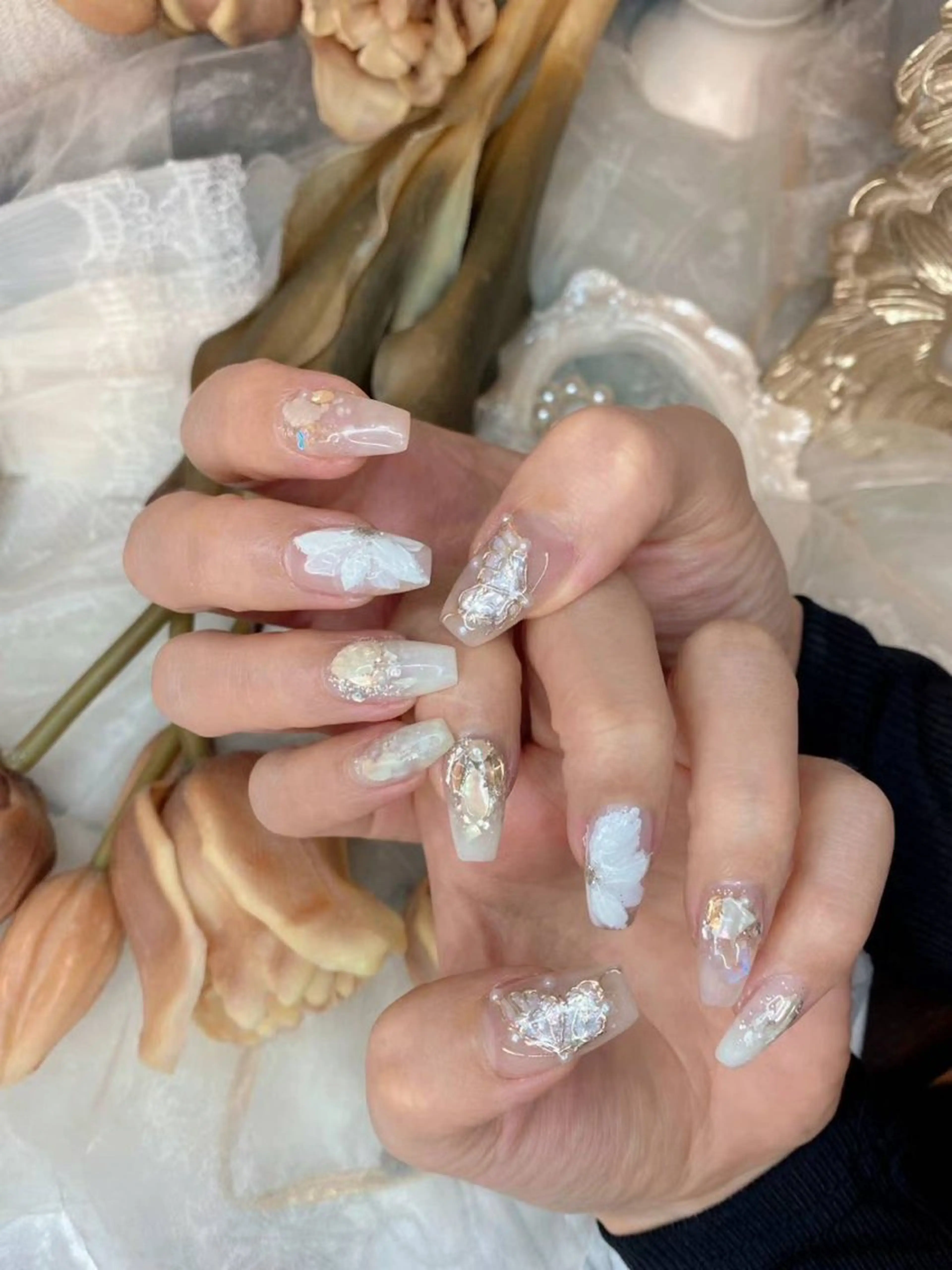 ネイル アートネイル クリアネイル フラワーネイル フットネイル ジェルネイル Babarla nailのネイルデザイン