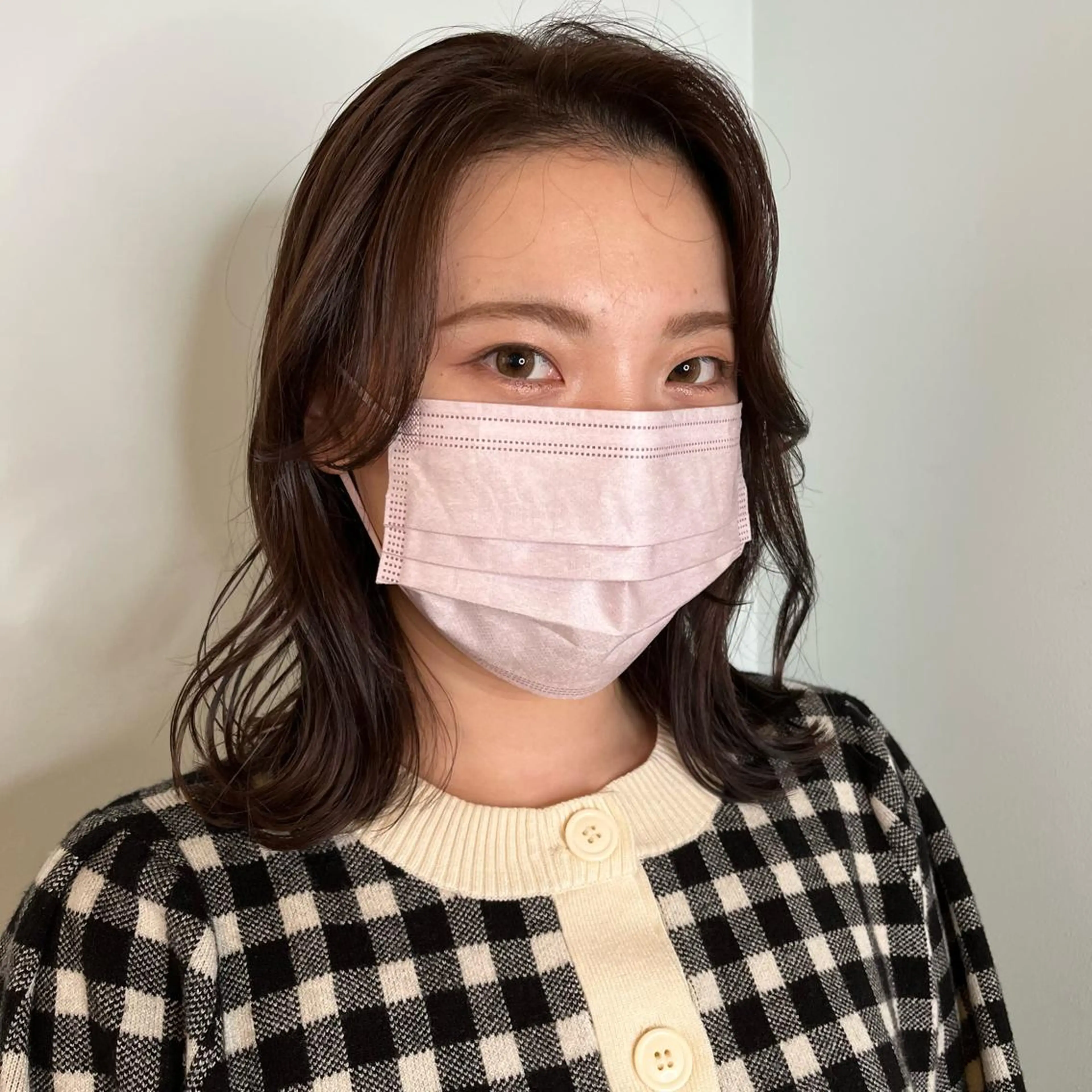 ミディアム カラー ベージュカラー 顔周りカット SOYON 🤍CHIZU🤍.のヘアスタイル