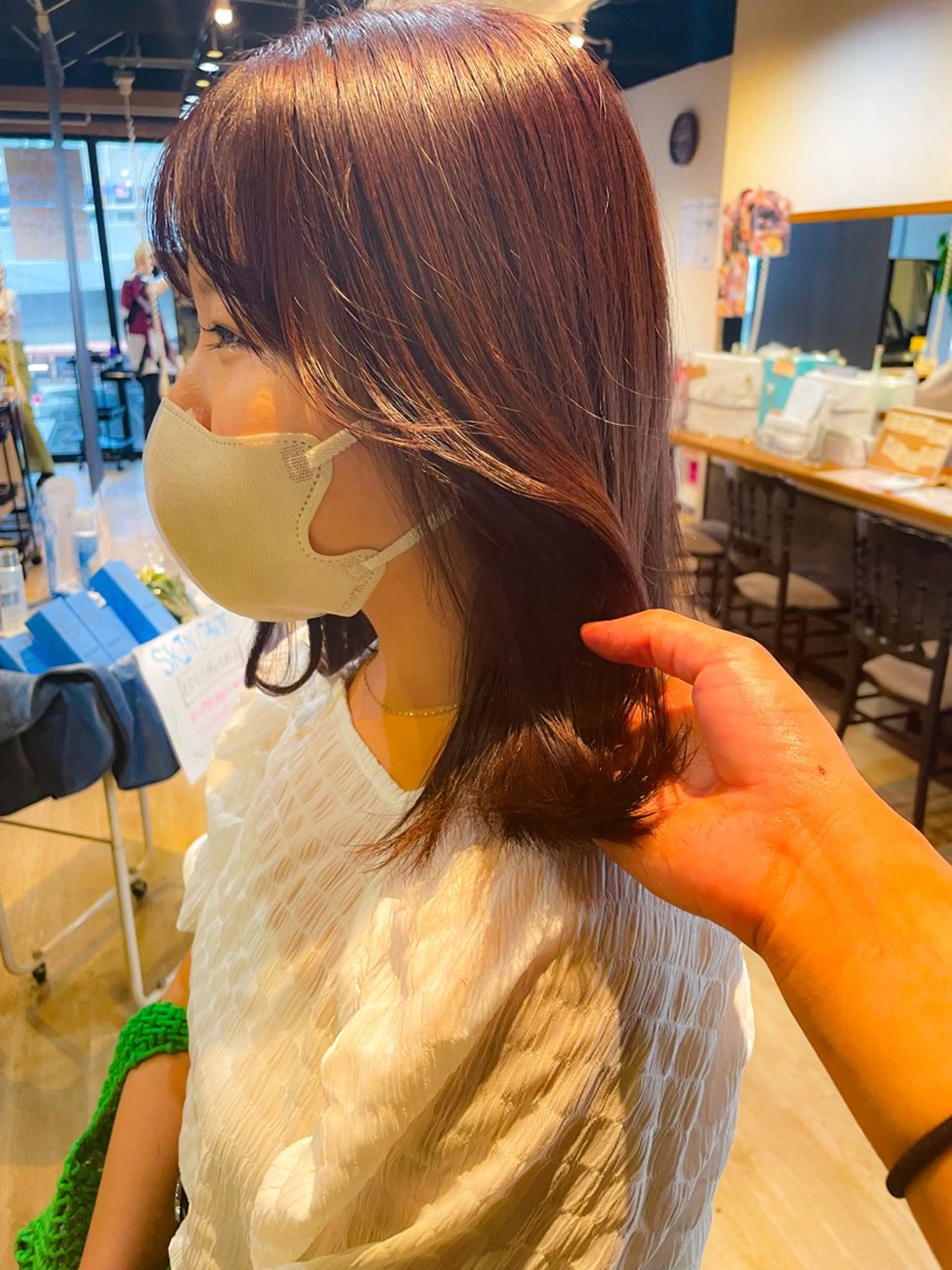 ミディアム カラー ブラウンカラー ピンクカラー ピンクブラウン カット ヘアカラー トリートメント 髪質改善/ブリーチ 田代 龍我のヘアスタイル