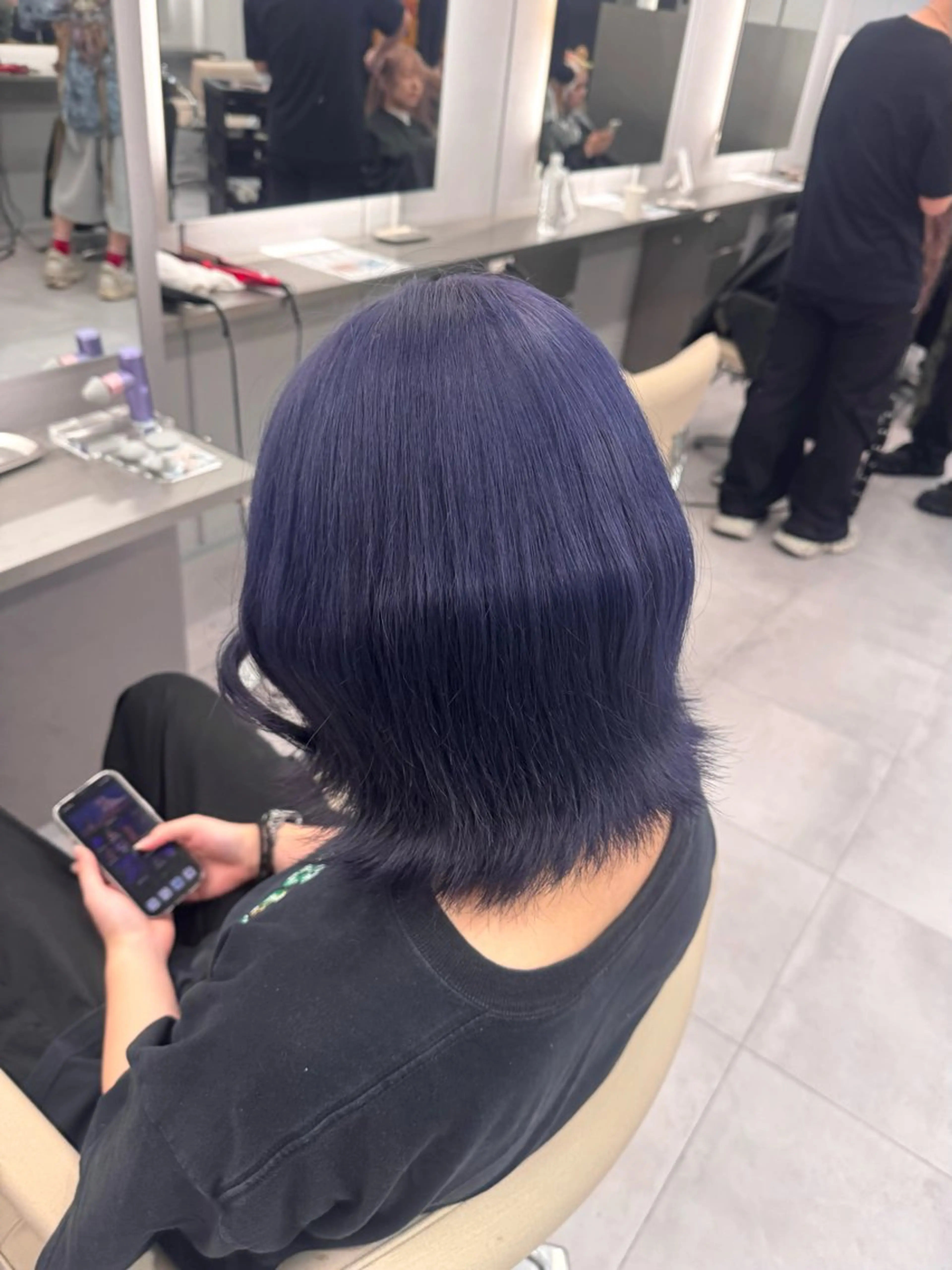 ミディアム カラー ブルーカラー ブルーラベンダー ラベンダーカラー ヘアカラー ハイトーン/名古屋 Hinakiのヘアスタイル