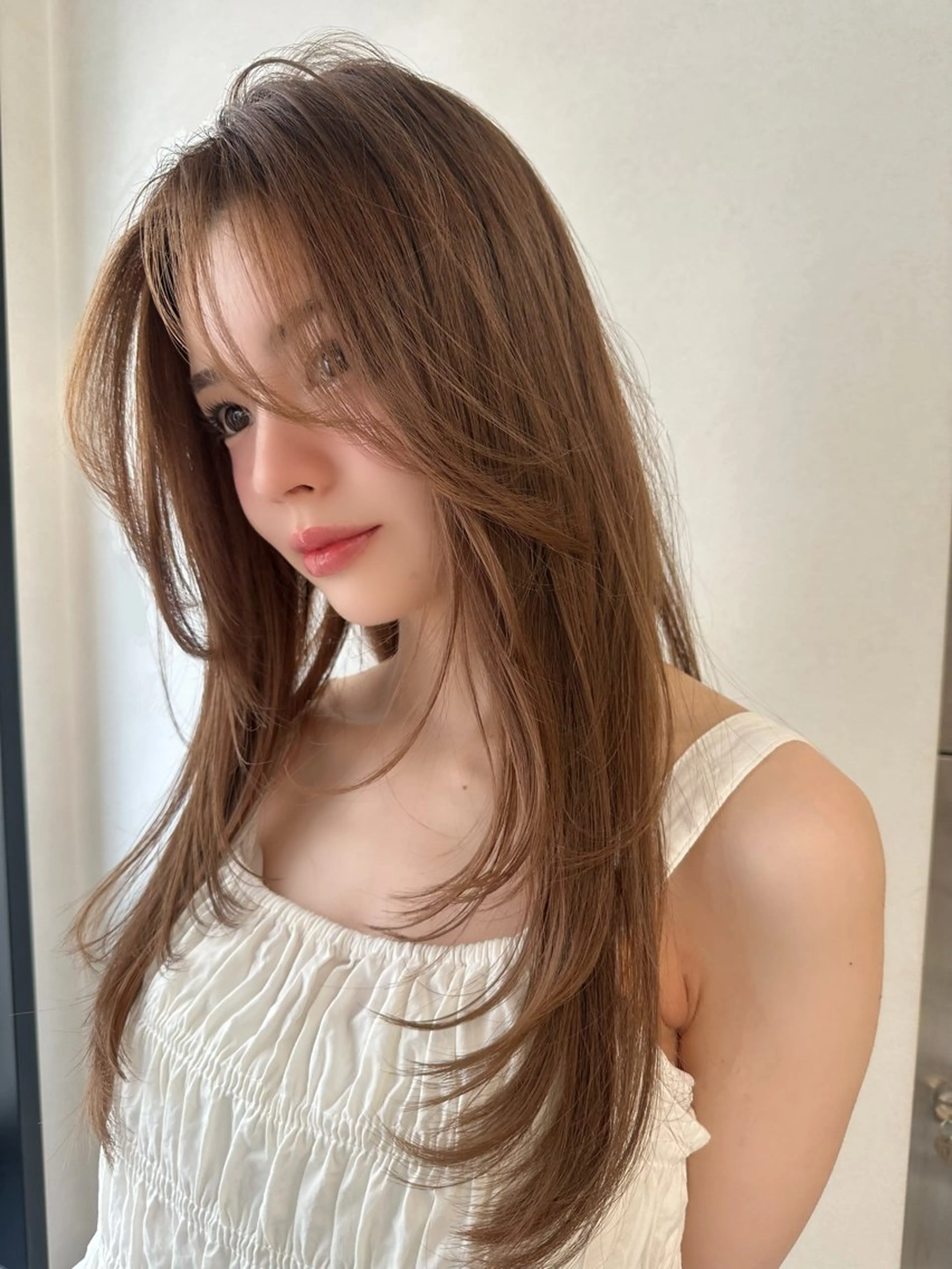 ロング レイヤーカット sand yokohama所属・ほの/ボブ/透明感カ ラー/レイヤーカットのヘアスタイル