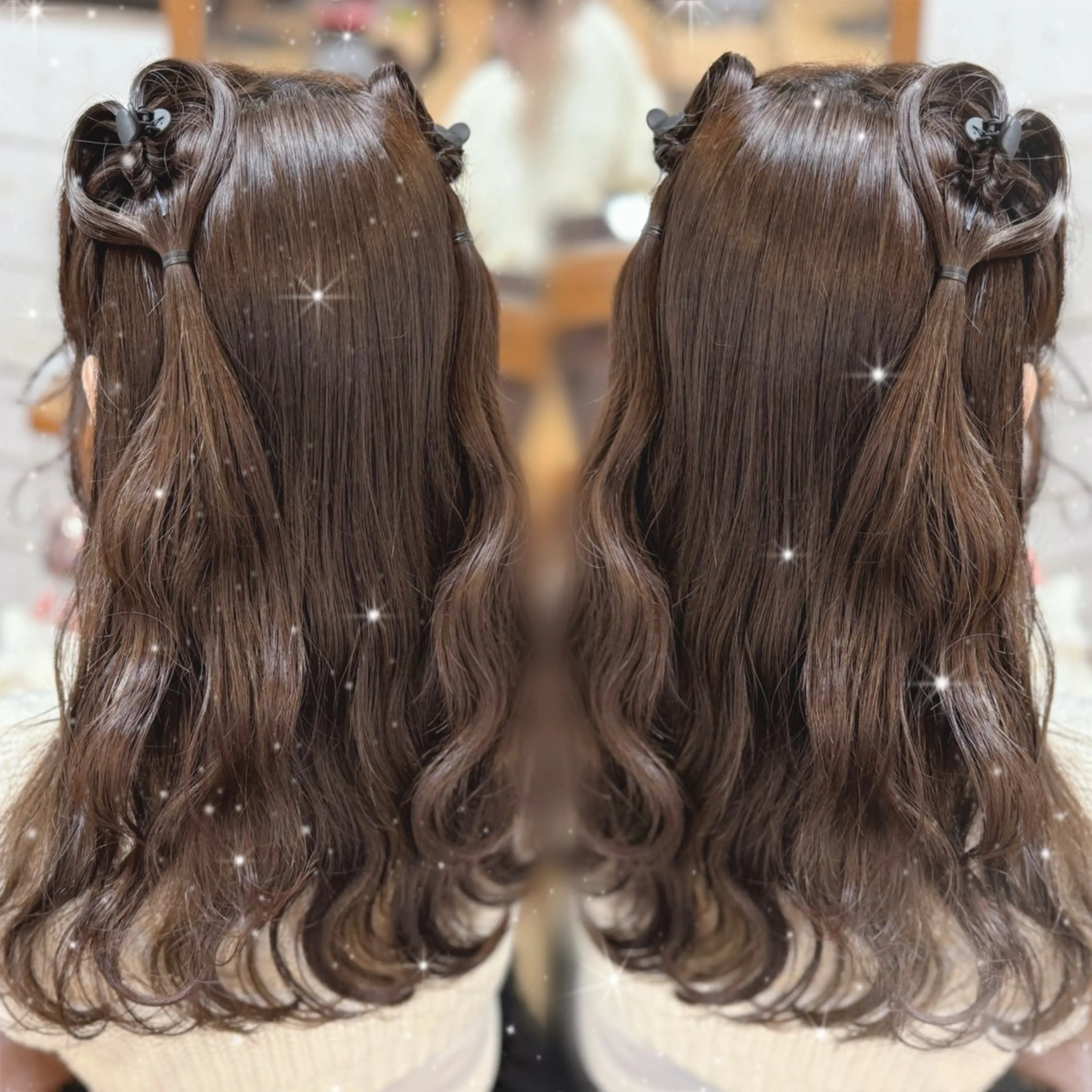 💗👶🏻推し活前に👶🏻💗ハーフアップのみのクーポン🩵髪ハートや髪リボンも＋200円で可能です🎀の写真