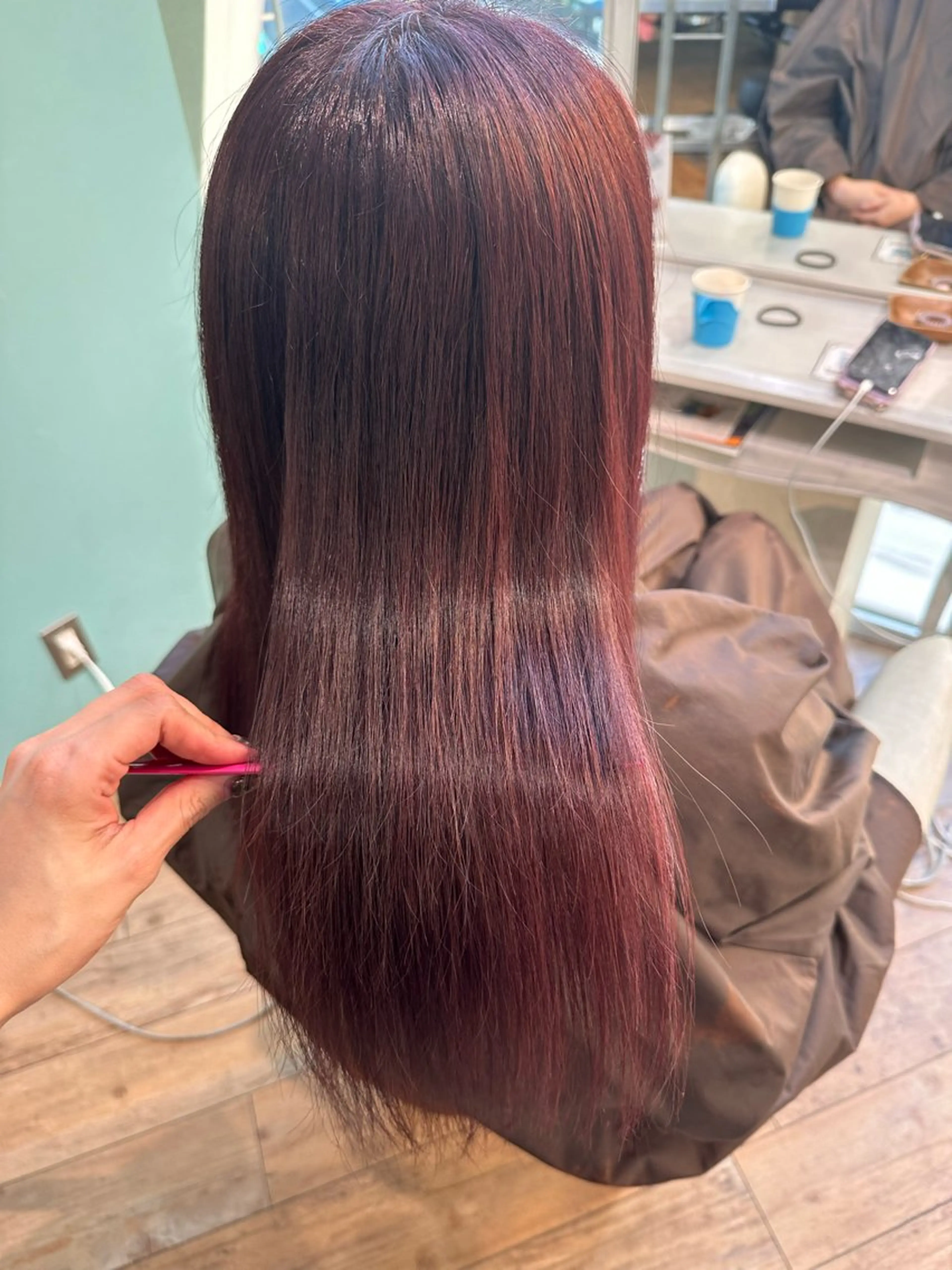 ロング カラー ピンクカラー ピンクパープル パープルカラー ヘアカラー トリートメント 🧸プルエクステ❤︎ ネイルKAO🧸のヘアスタイル