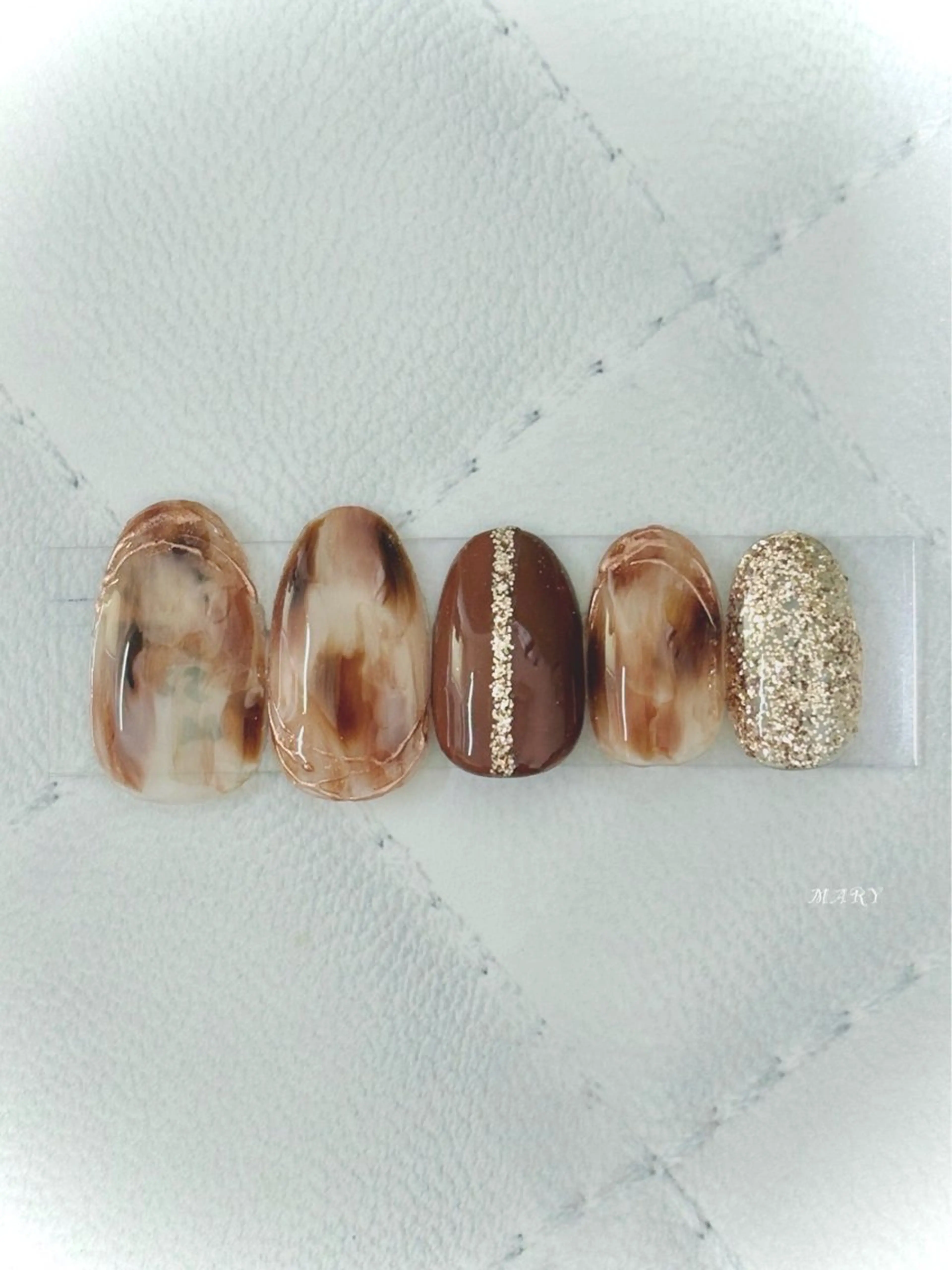 ネイル ブラウン ニュアンスネイル ハンドネイル Mary nail所属・Mary nail .narumiのネイルデザイン
