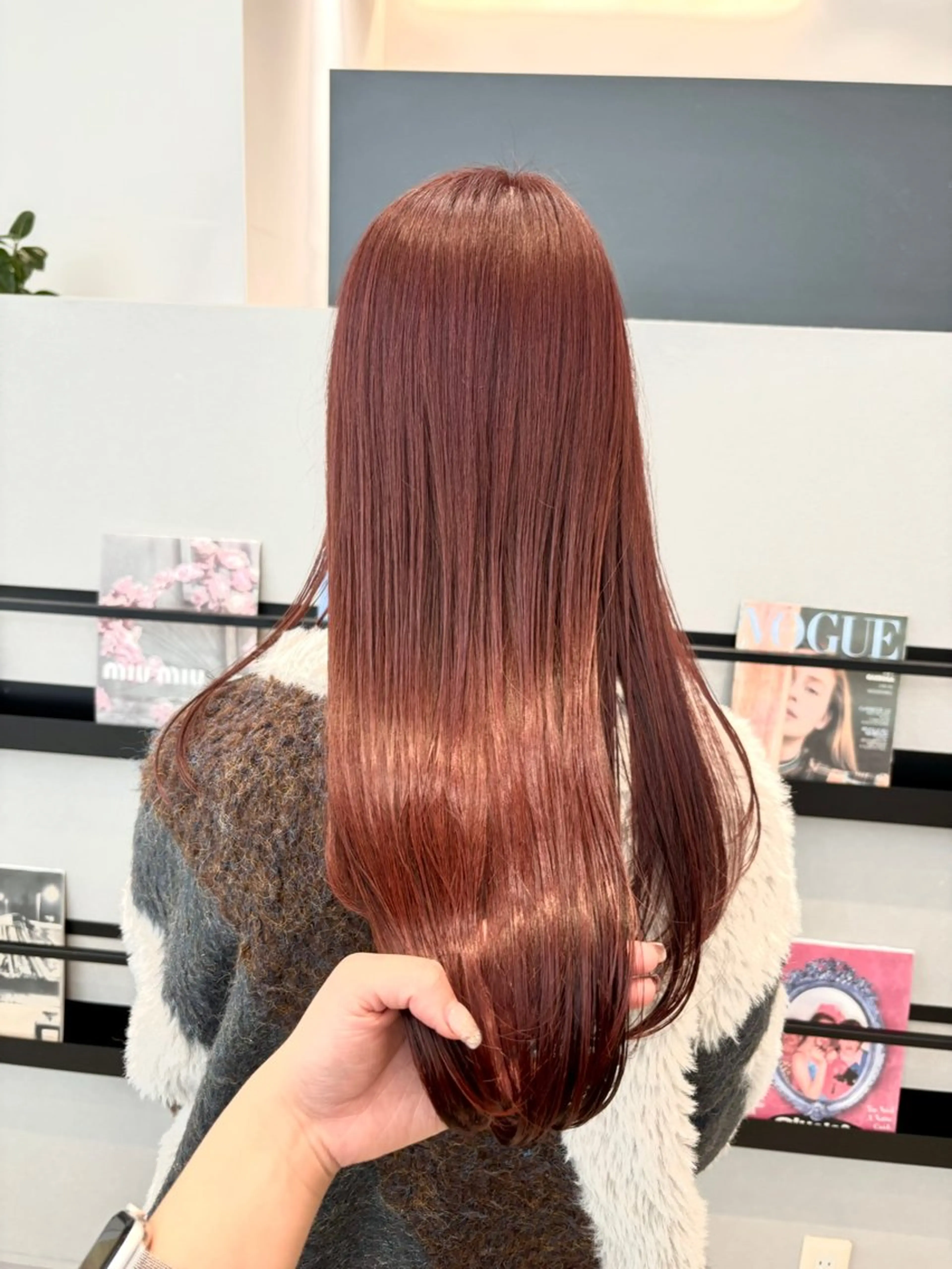 ロング カラー オレンジ ピンクカラー カット ヘアカラー 透明感カラー/ レイヤーkotonoのヘアスタイル