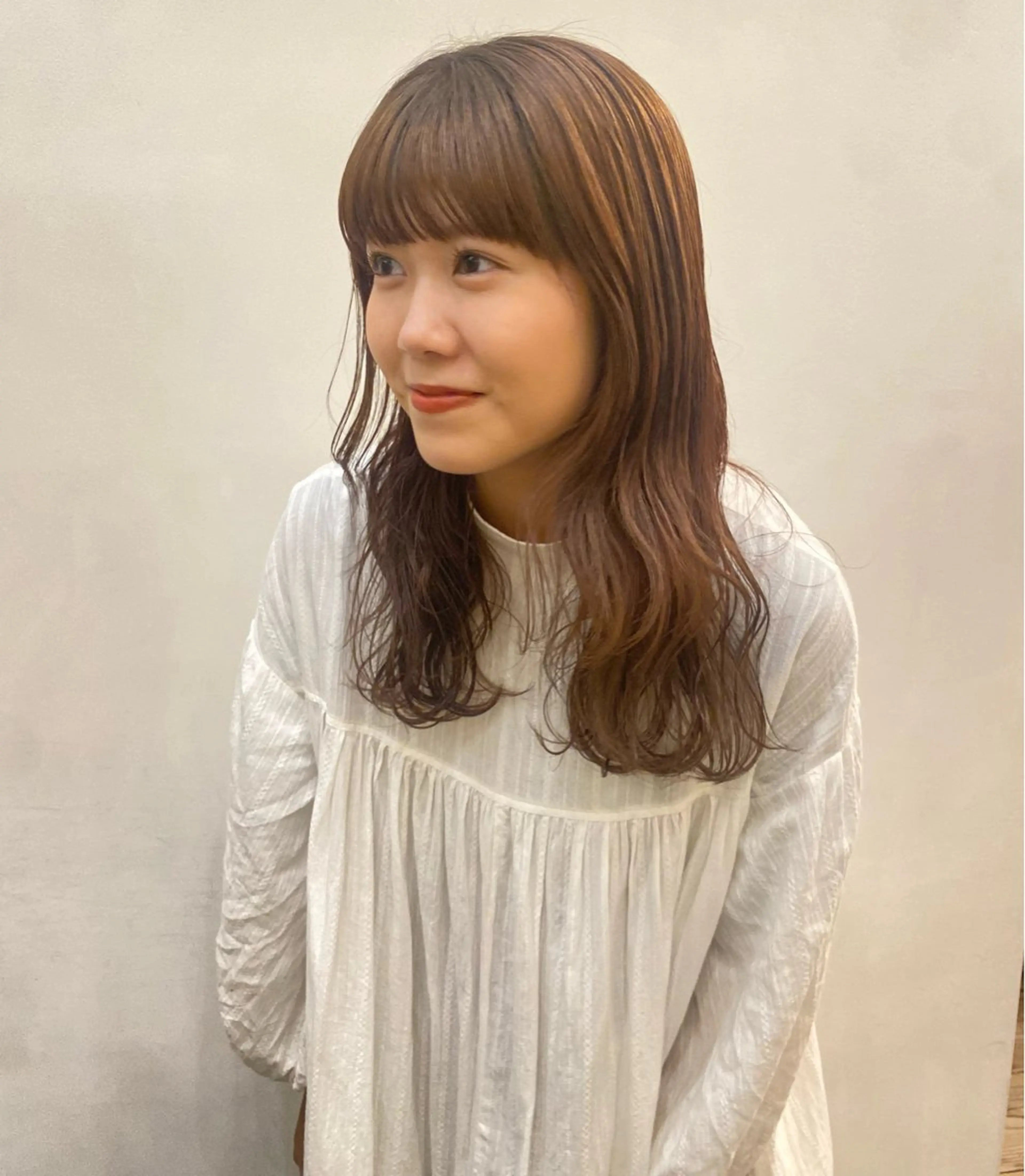 セミロング カラー パーマ ヘアカラー 似合わせカット カラー🪿 moeのヘアスタイル