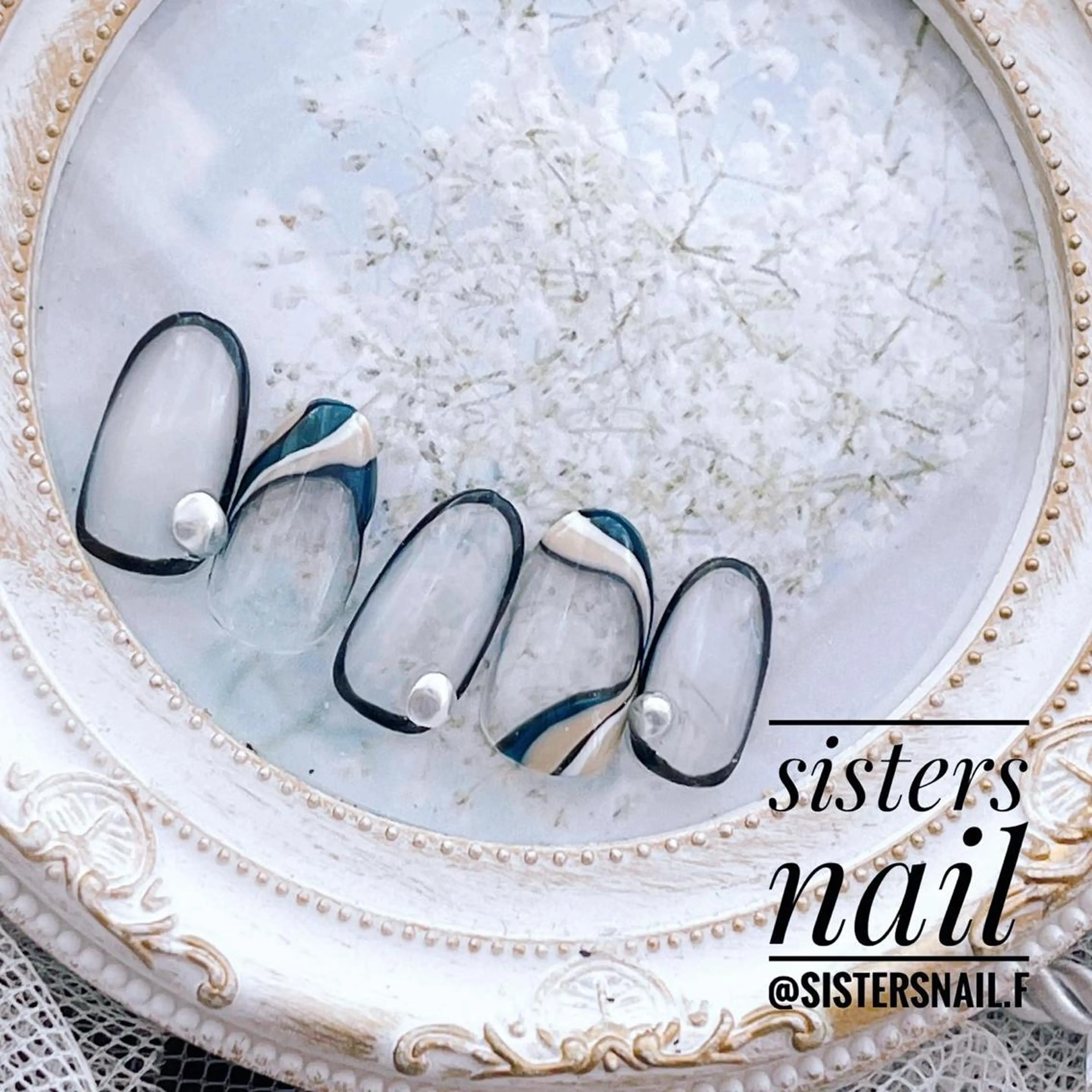 ネイル アートネイル フレンチネイル ニュアンスネイル スカルプネイル シルバー ハンドネイル ハンドケア sisters nail.fのネイルデザイン