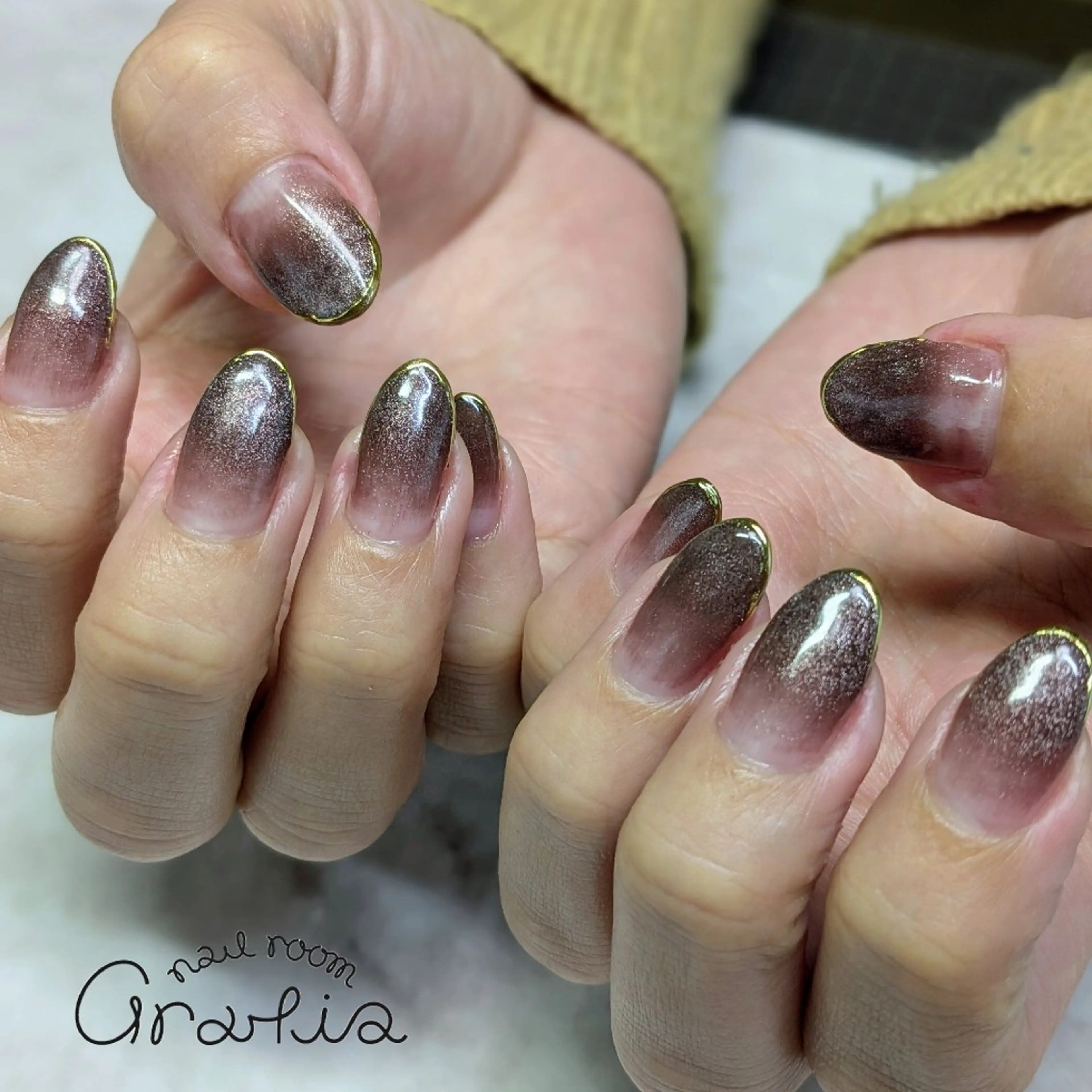 ネイル グラデーション マグネットネイル ハンドネイル nail room gratia所属・gratia 中村のネイルデザイン