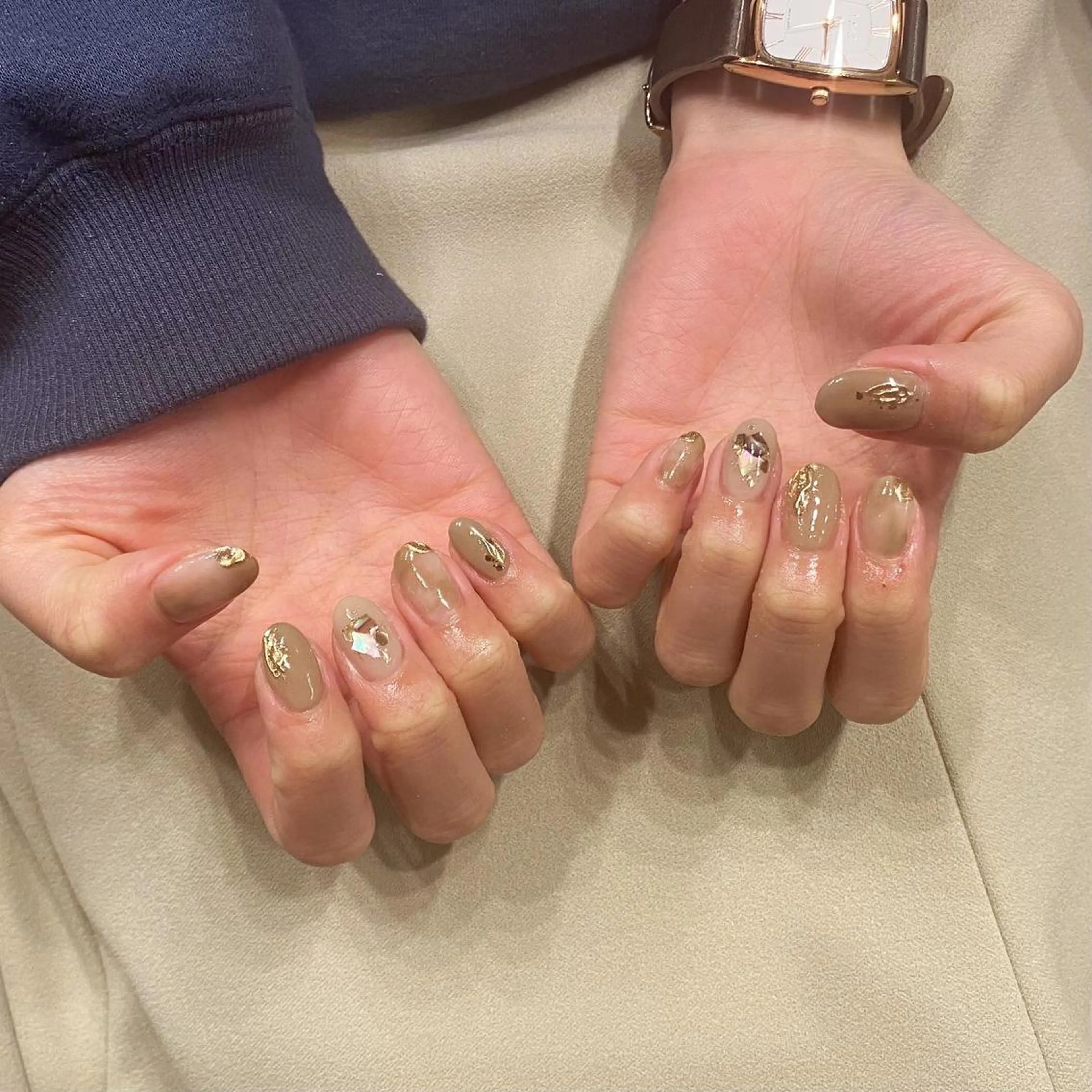 ネイル 韓国ネイル ミラーネイル ニュアンスネイル ワンホンネイル ハンドネイル mermooi nailのネイルデザイン