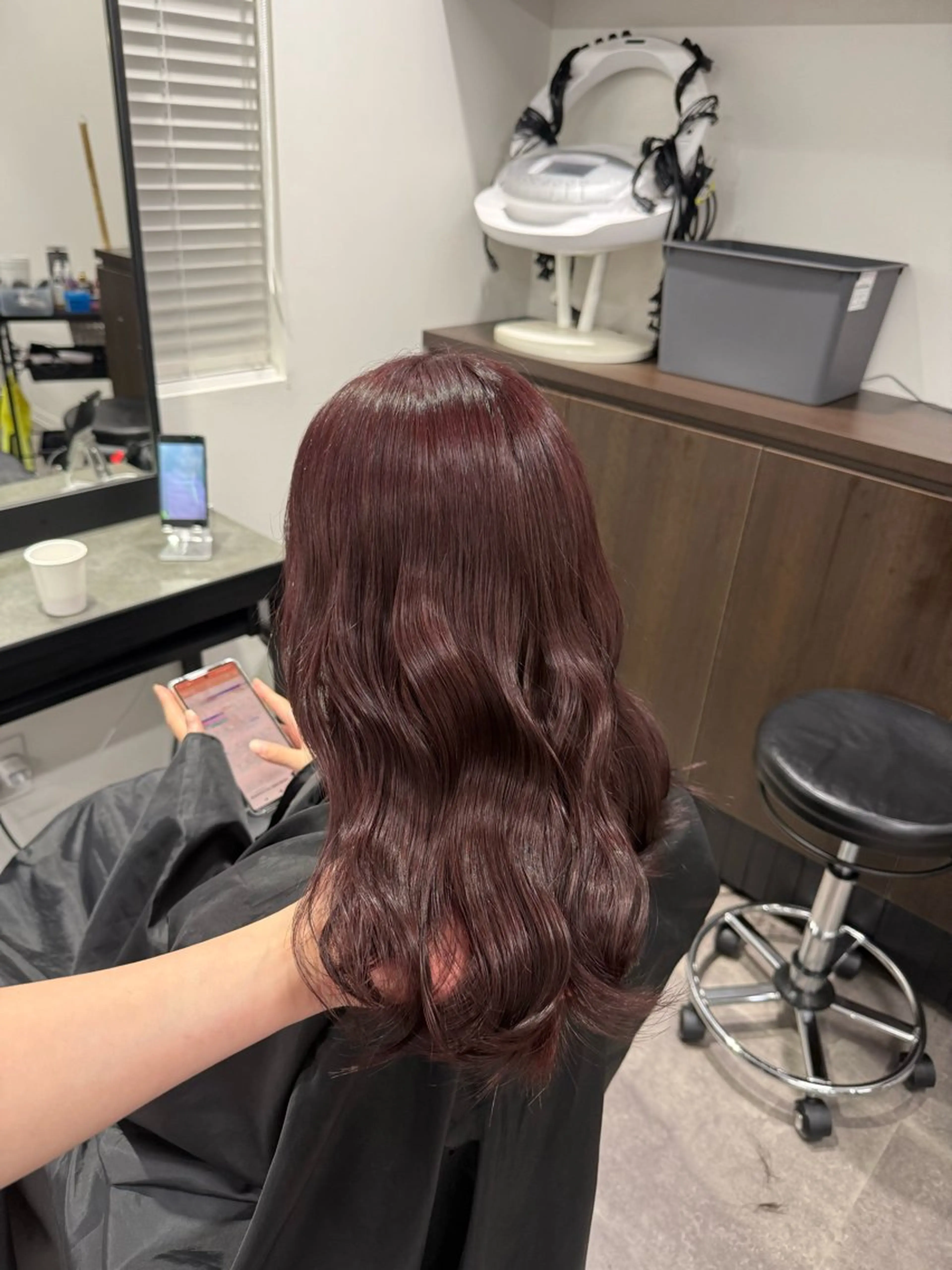 セミロング カラー ヘアアレンジ ヘアカラー トリートメント ヘッドスパ 💗暖色特化ピンク/ 赤髪💗HARUNAのヘアスタイル