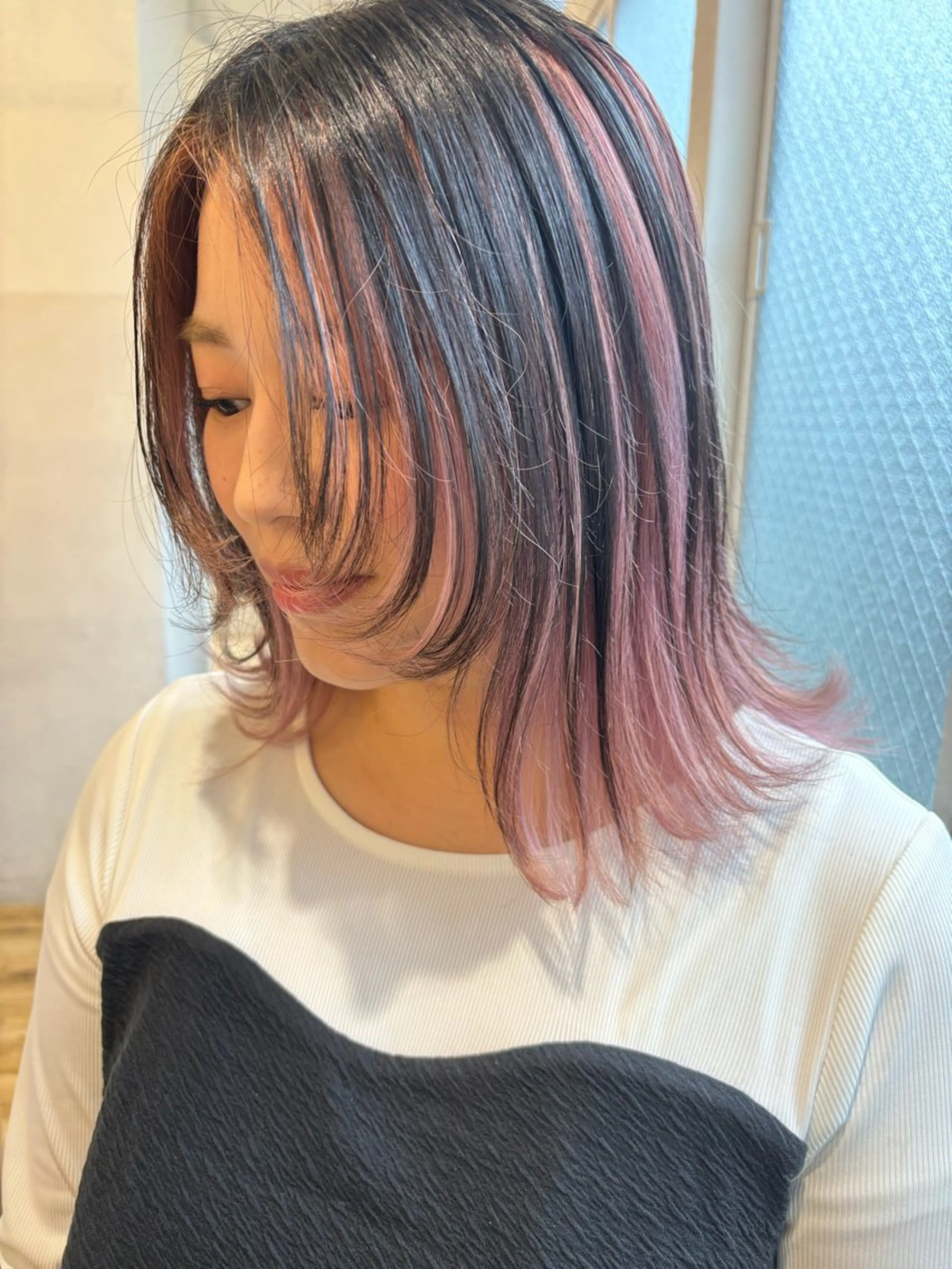 ミディアム カラー ヘアカラー てんま さやかのヘアスタイル