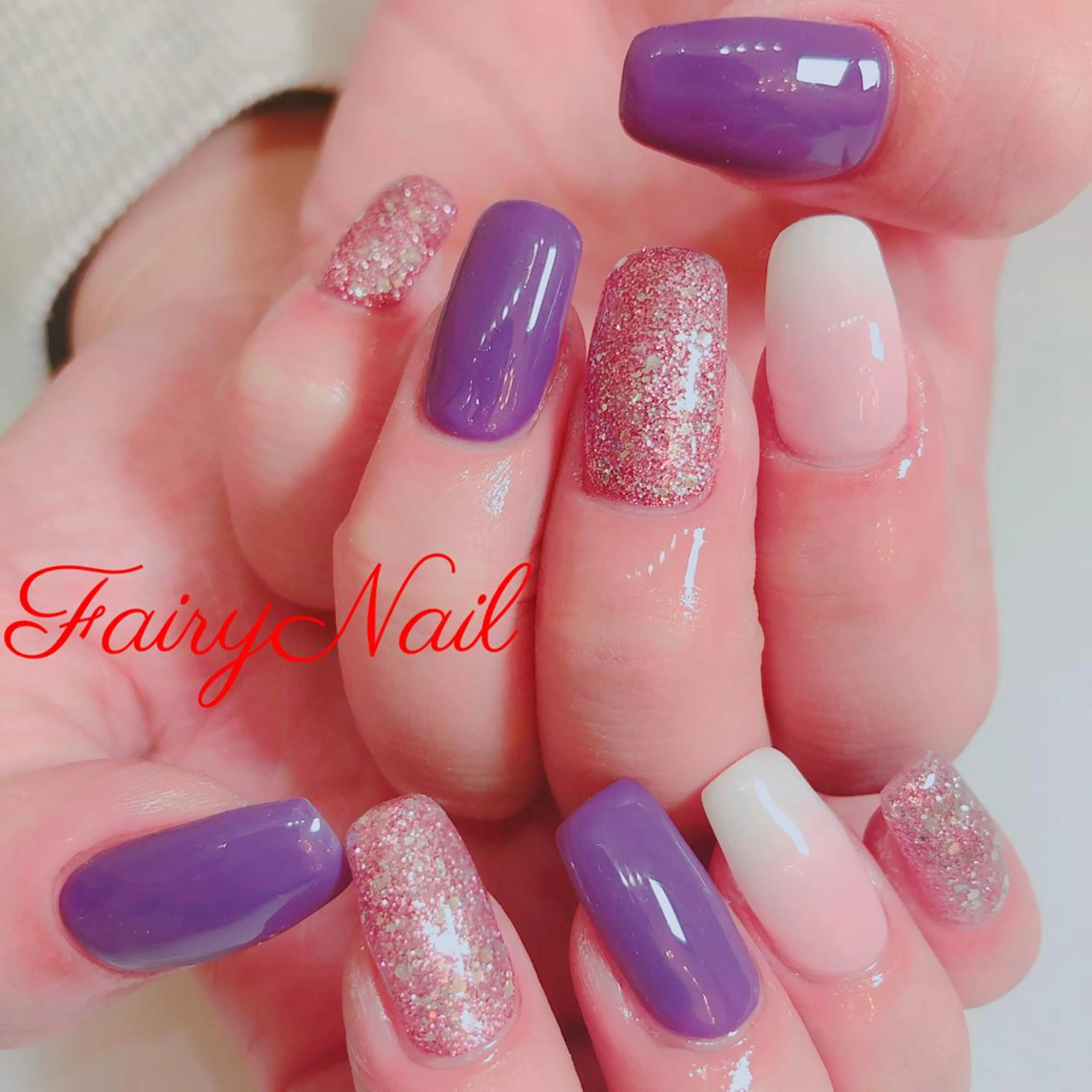 ネイル ラメ(グリッター) スクエアネイル Fairy Nail所属・Fairy nailのネイルデザイン