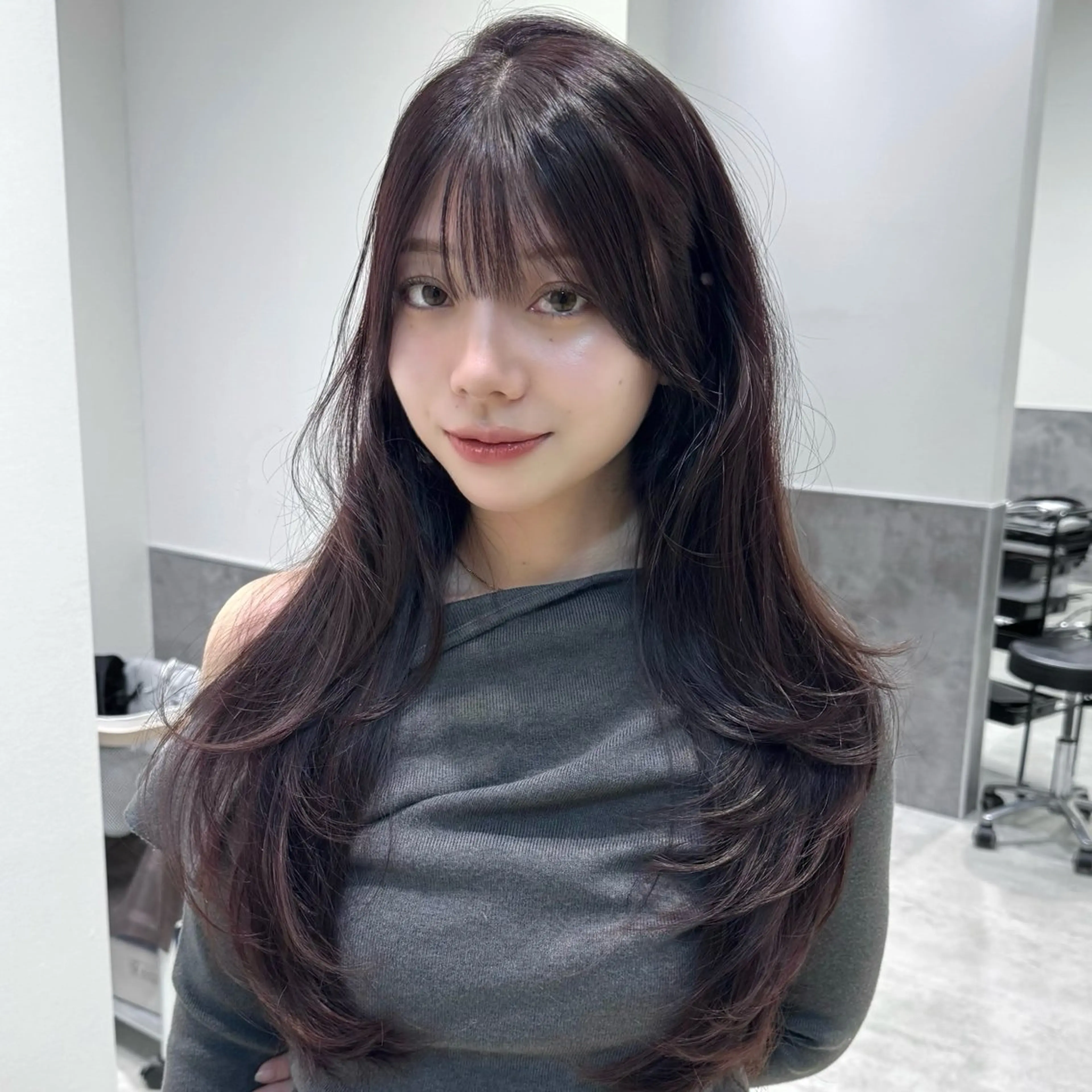 ロング カラー ブリーチ ブラウンカラー ブリーチなしカラー カット ヘアカラー トリートメント GO TODAY 原宿Verno店所属・韓国系支持率No.1 レイヤー特化/きょうのヘアスタイル