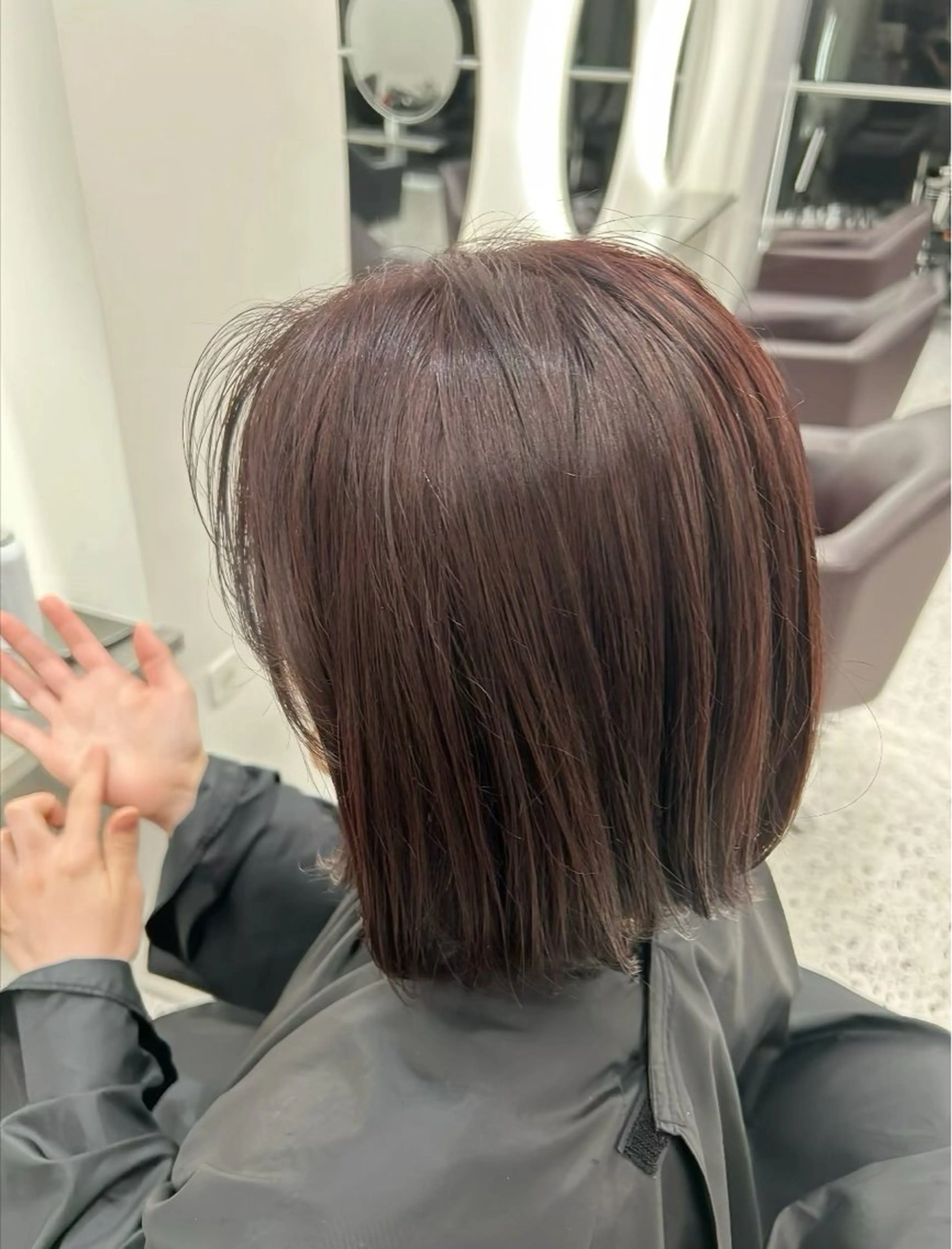 ミディアム カラー ヘアアレンジ レッドカラー ヘアカラー トリートメント ヘッドスパ ヘアセット 🫧透明感／艶カラー 🫧Ryuseiのヘアスタイル