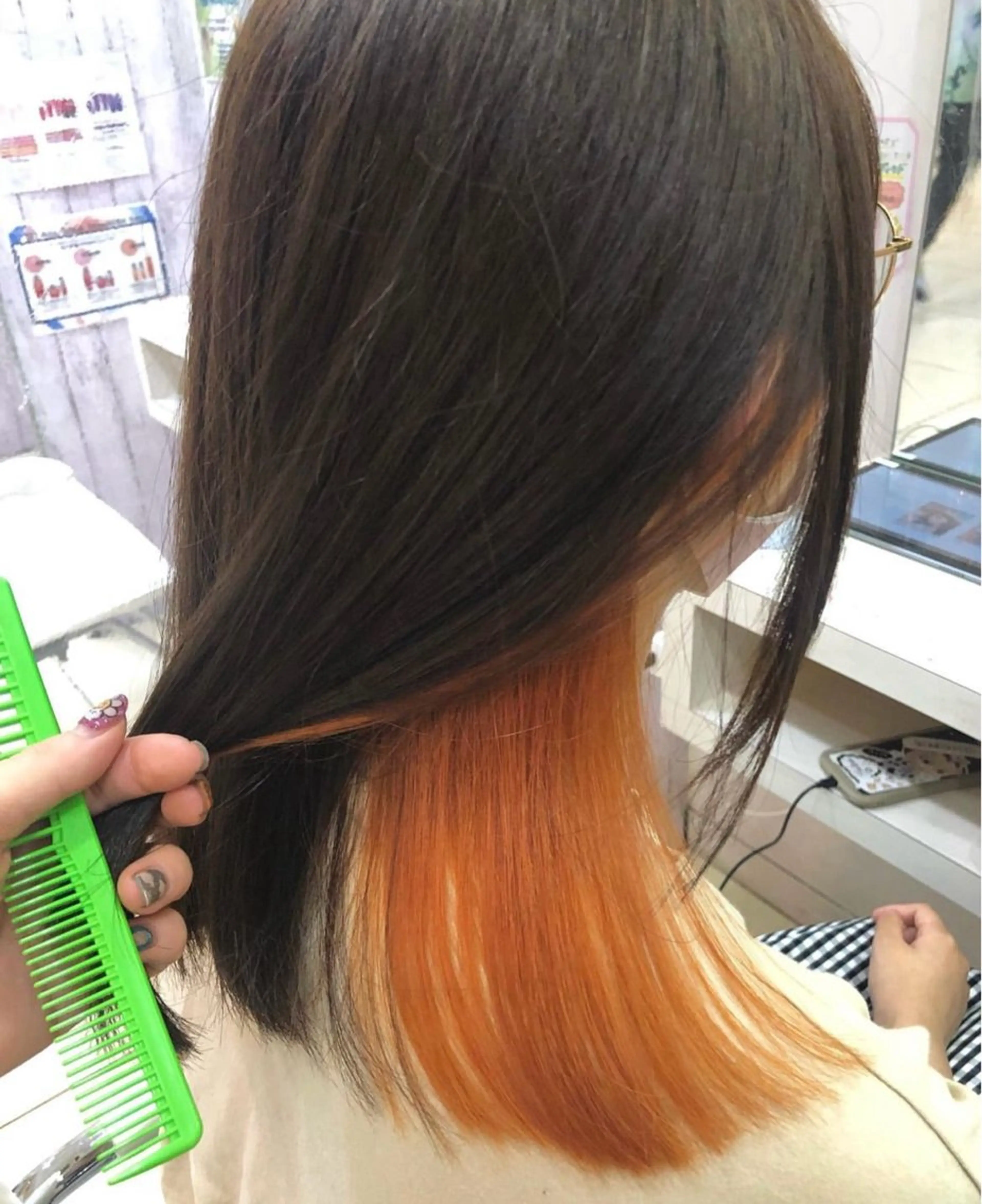 セミロング ヘアカラー ✨🦄韓国風レイヤー 🦄✨林あかりのヘアスタイル