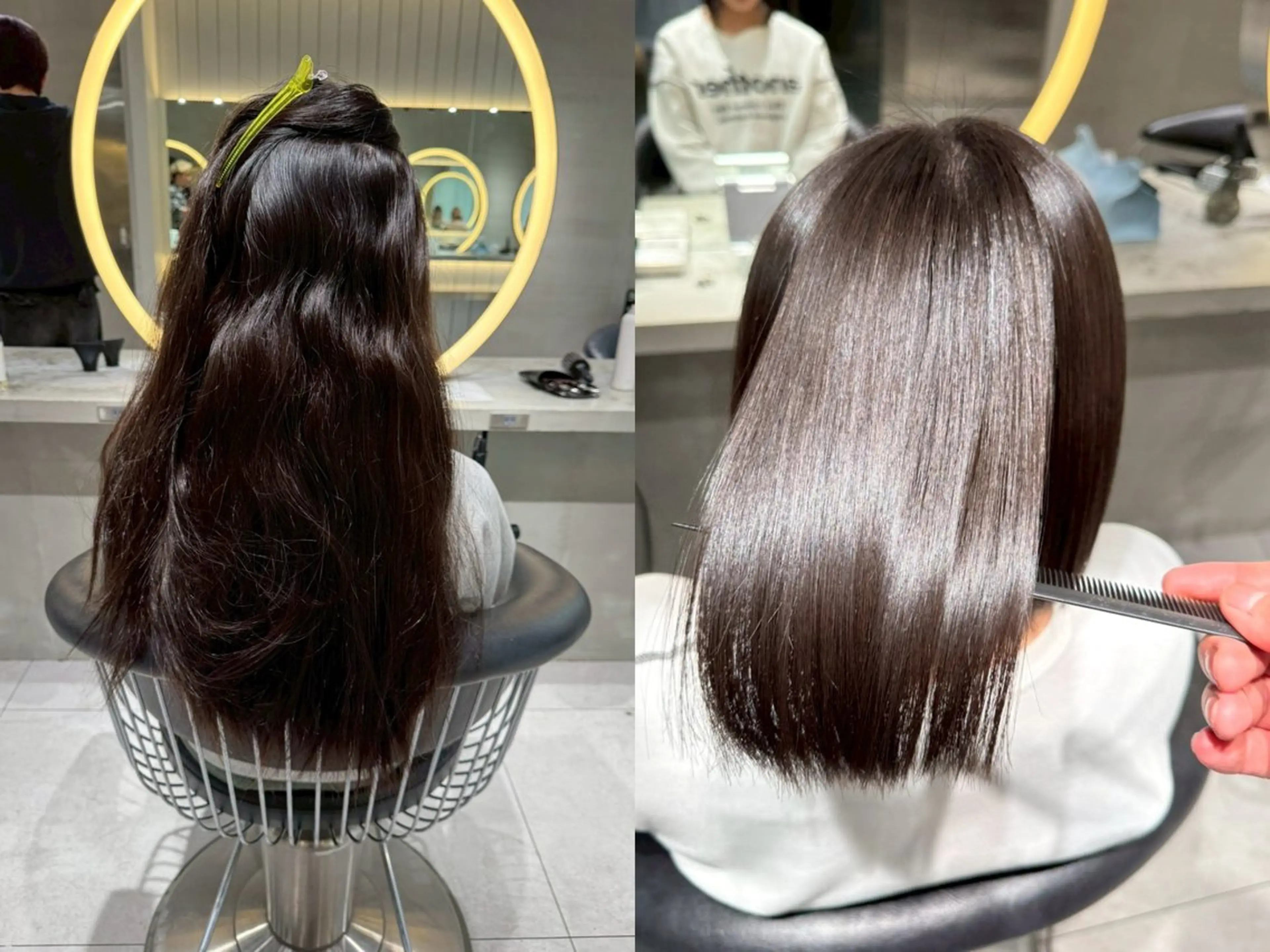 ロング ロング 縮毛矯正 トリートメント 韓国🇰🇷レイヤー 透明感/秀瑛🩶のヘアスタイル