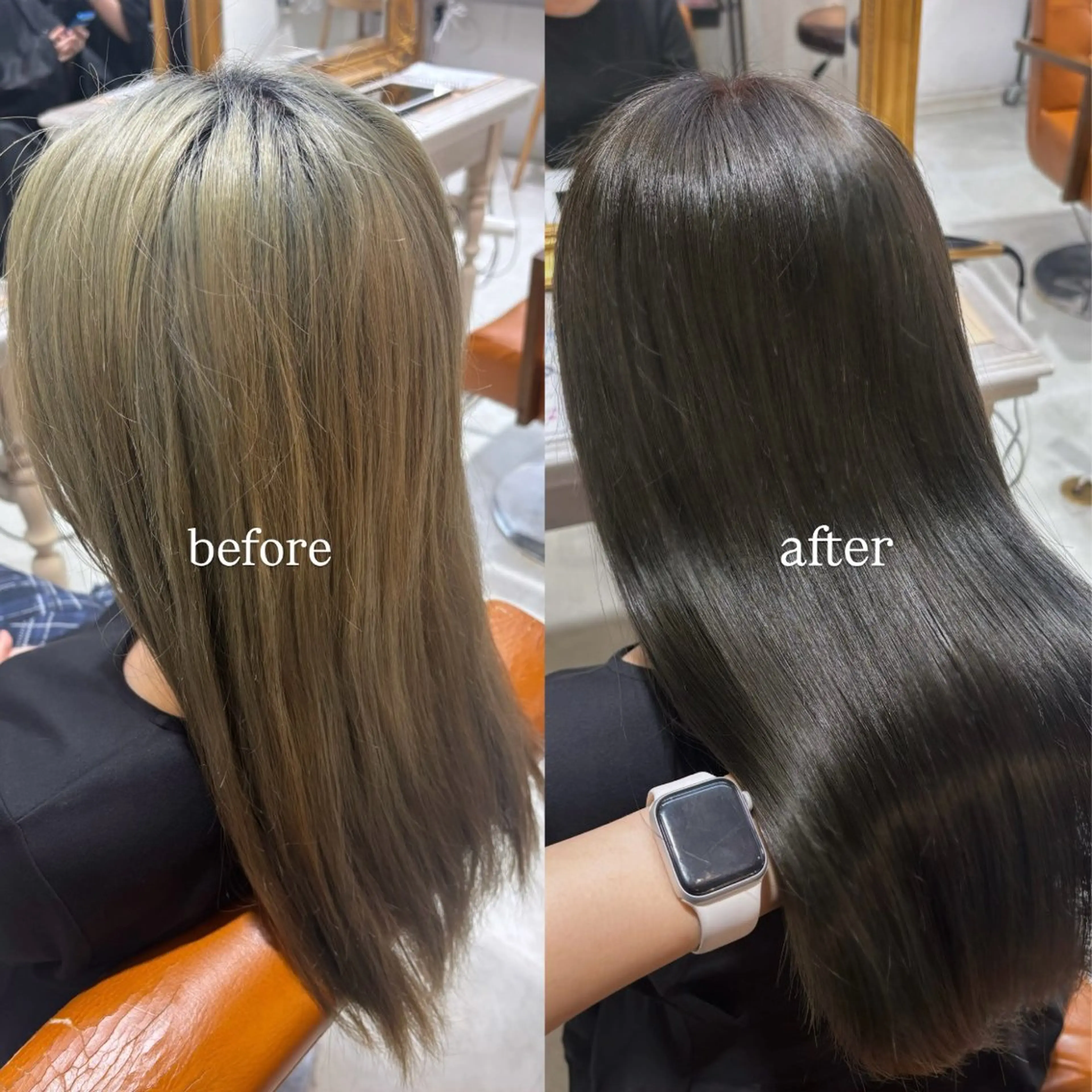 ロング カラー ブリーチ ヘアカラー トリートメント 伊藤粹 /浦和/艶感カラーのヘアスタイル