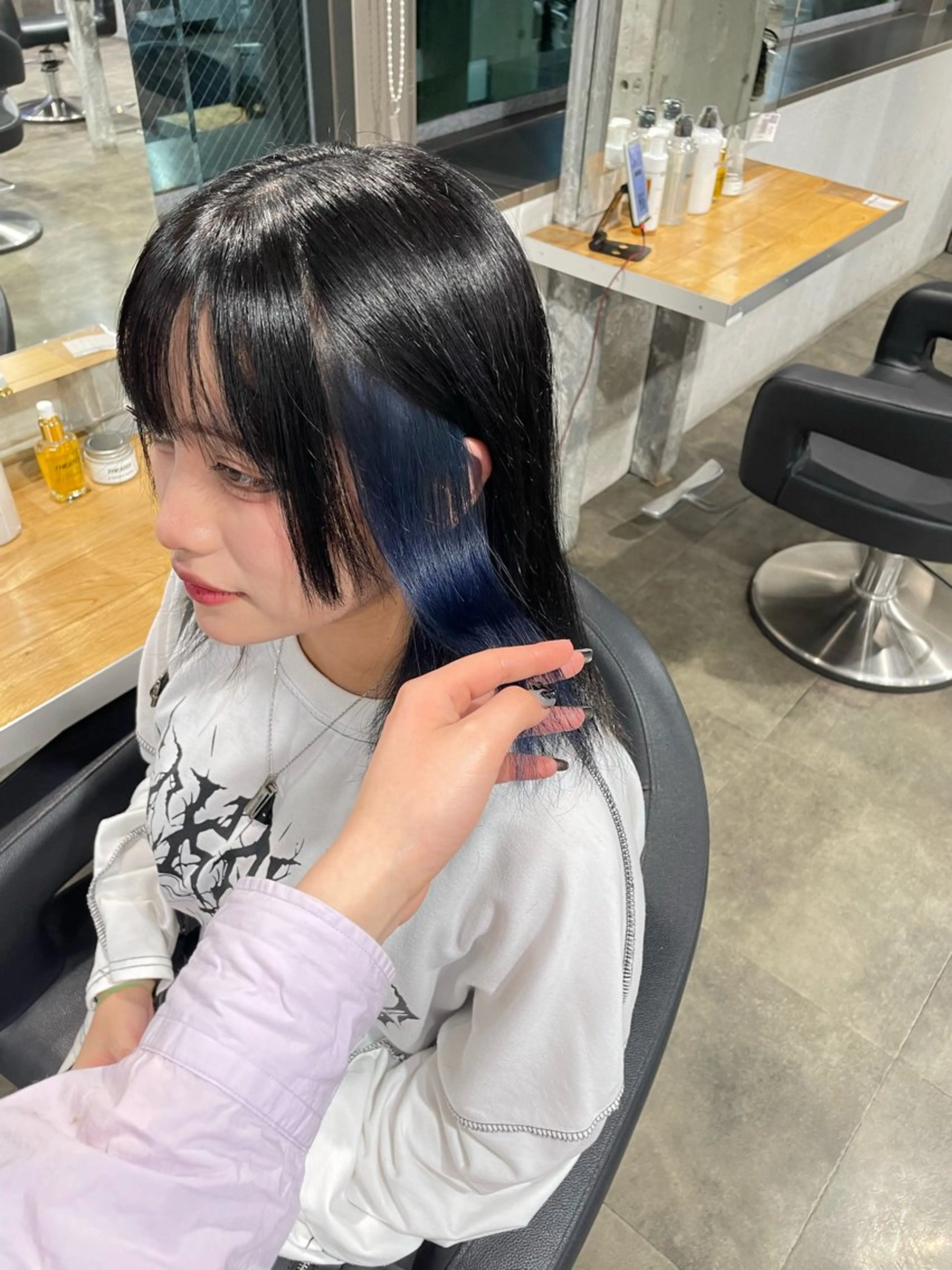 ミディアム カラー ヘアカラー ハイトーンブロンド 横浜💞ミオのヘアスタイル