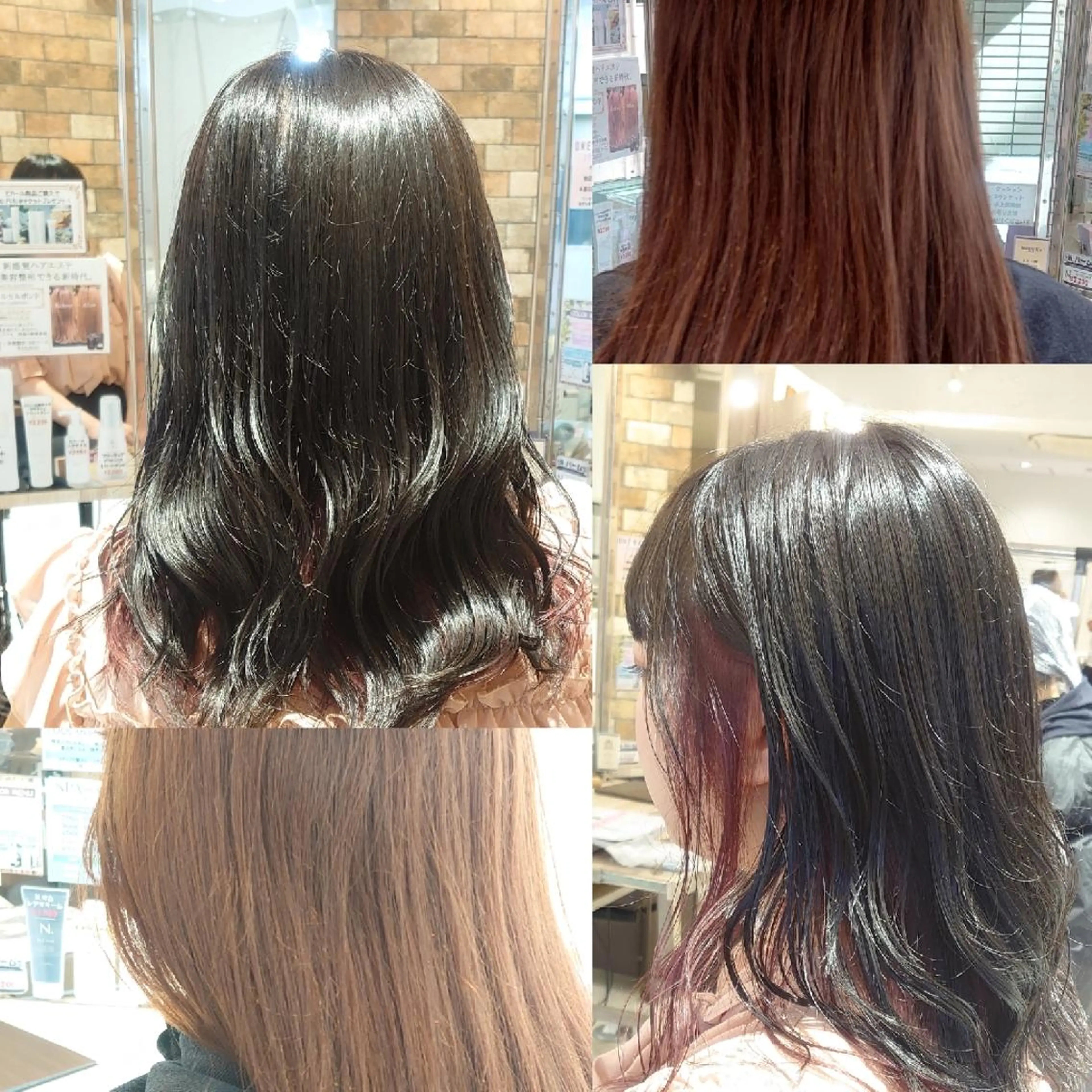 ミディアム カラー ブリーチ ボルドーカラー インナーカラー レッドカラー E Komo hair所属・Wow❕E Komo hair 永井一輝のヘアスタイル