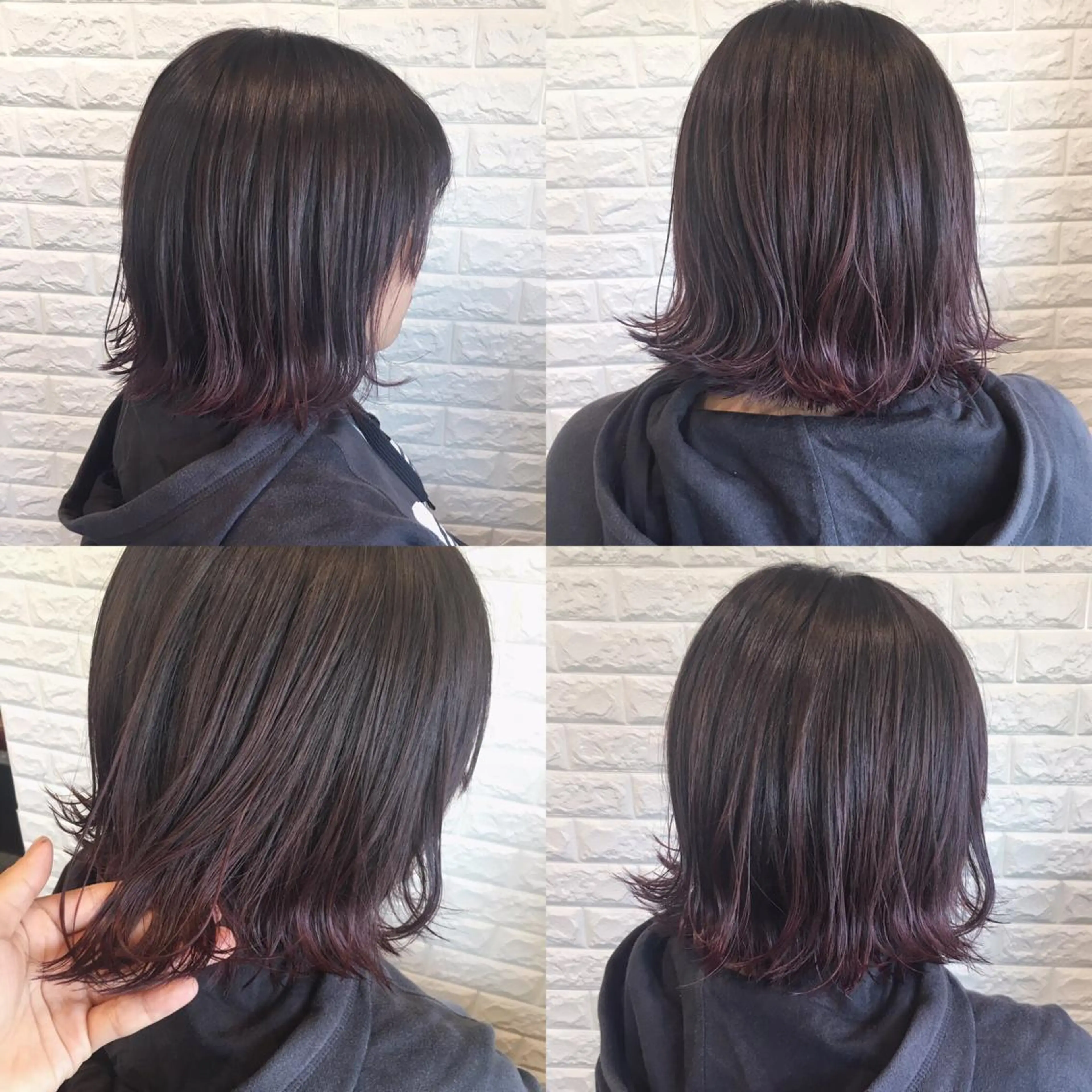 ミディアム カラー ヘアアレンジ ブリーチ ハイトーンカラー ピンクカラー バイオレットカラー 🌿‬ ܸAir 透明感🌱西村知佳のヘアスタイル