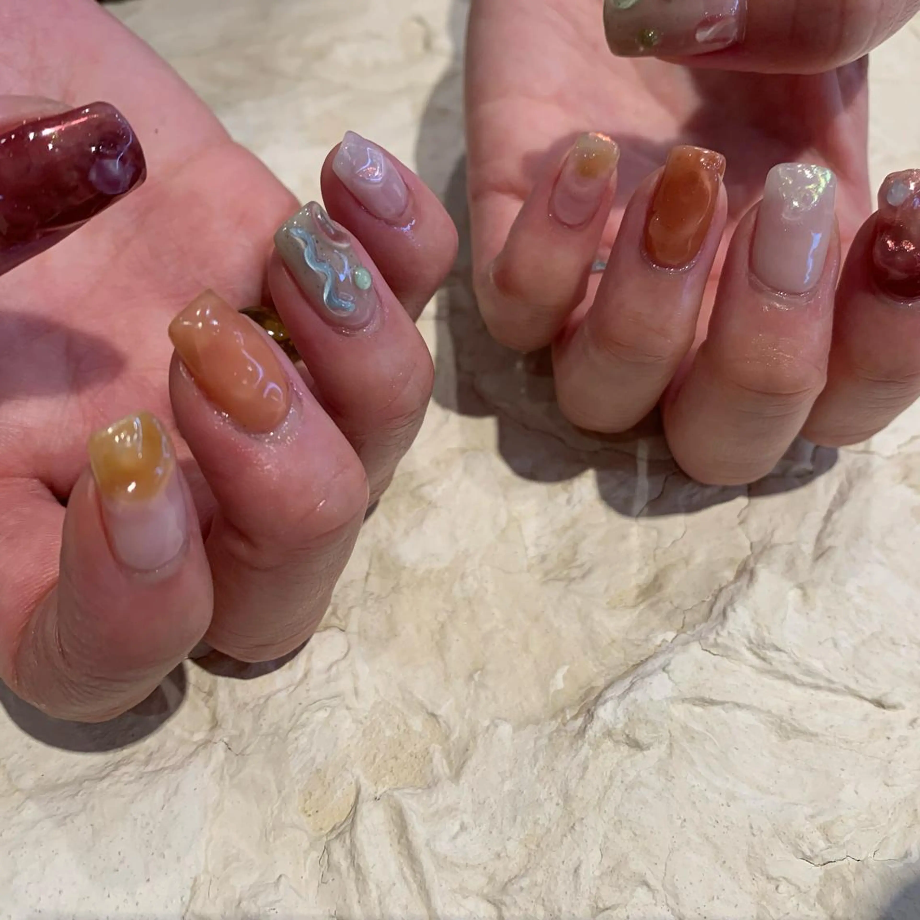 ネイル 韓国ネイル 春ネイル ハンドネイル 佐藤 穂乃香のネイルデザイン