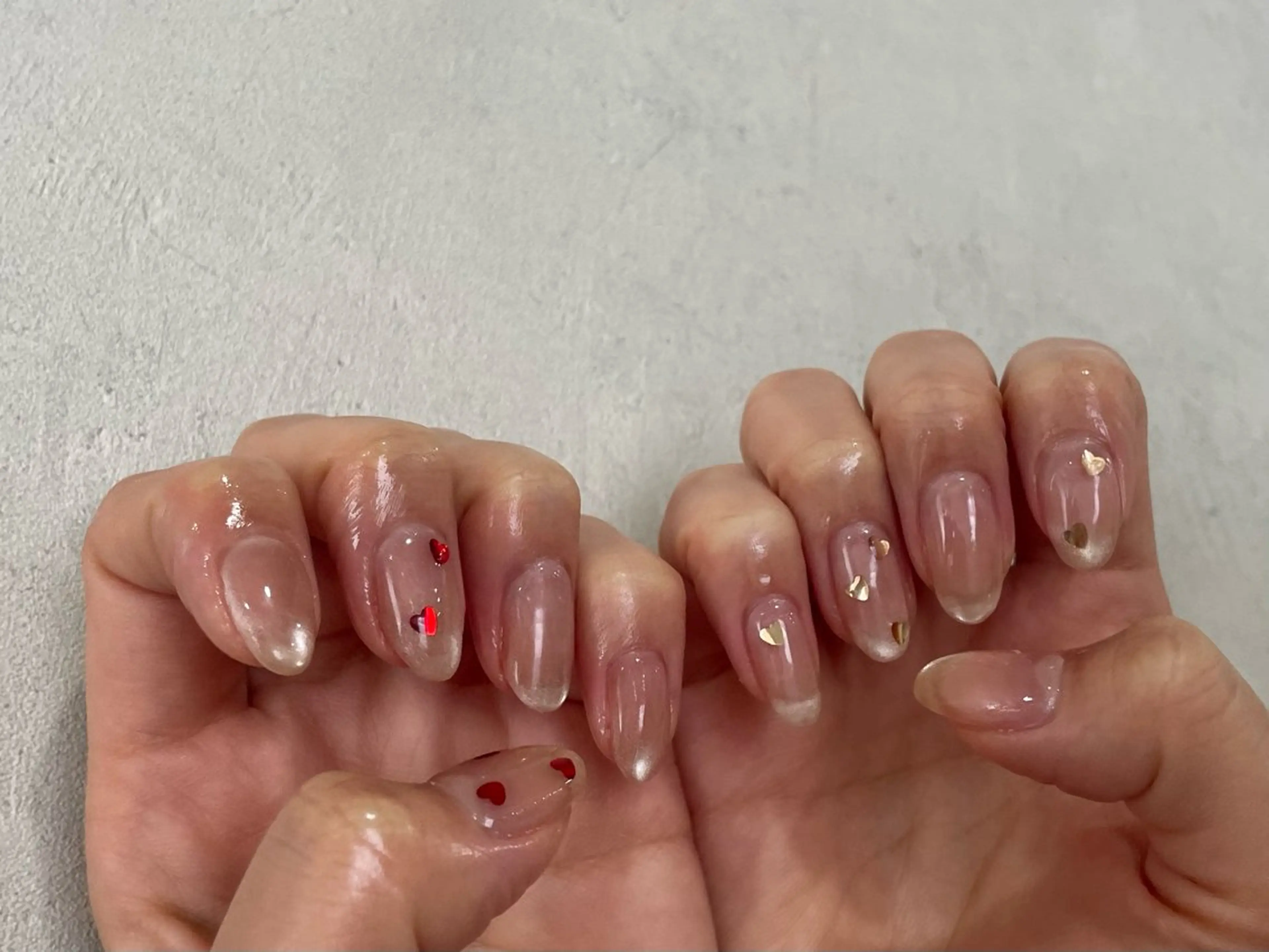 ネイル ハート 氷ネイル・うるうるネイル マグネットネイル nail salon imno【イムノ】のネイルデザイン