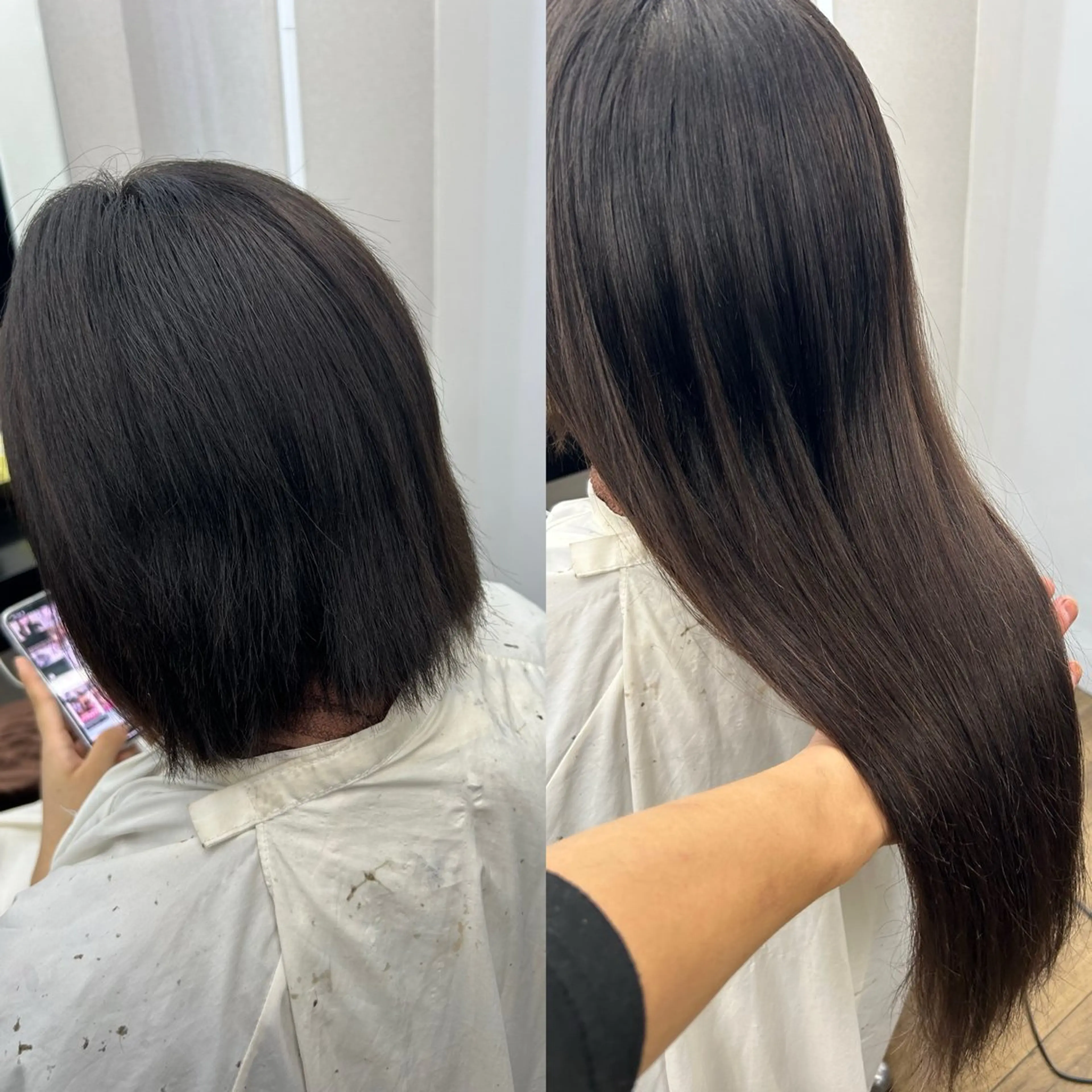 ロング シールエクステ ボブ エクステ ハイライト レイヤーカット カット パーマ エクステ ヘッドスパ alpha. カラーエクステ下妻のヘアスタイル