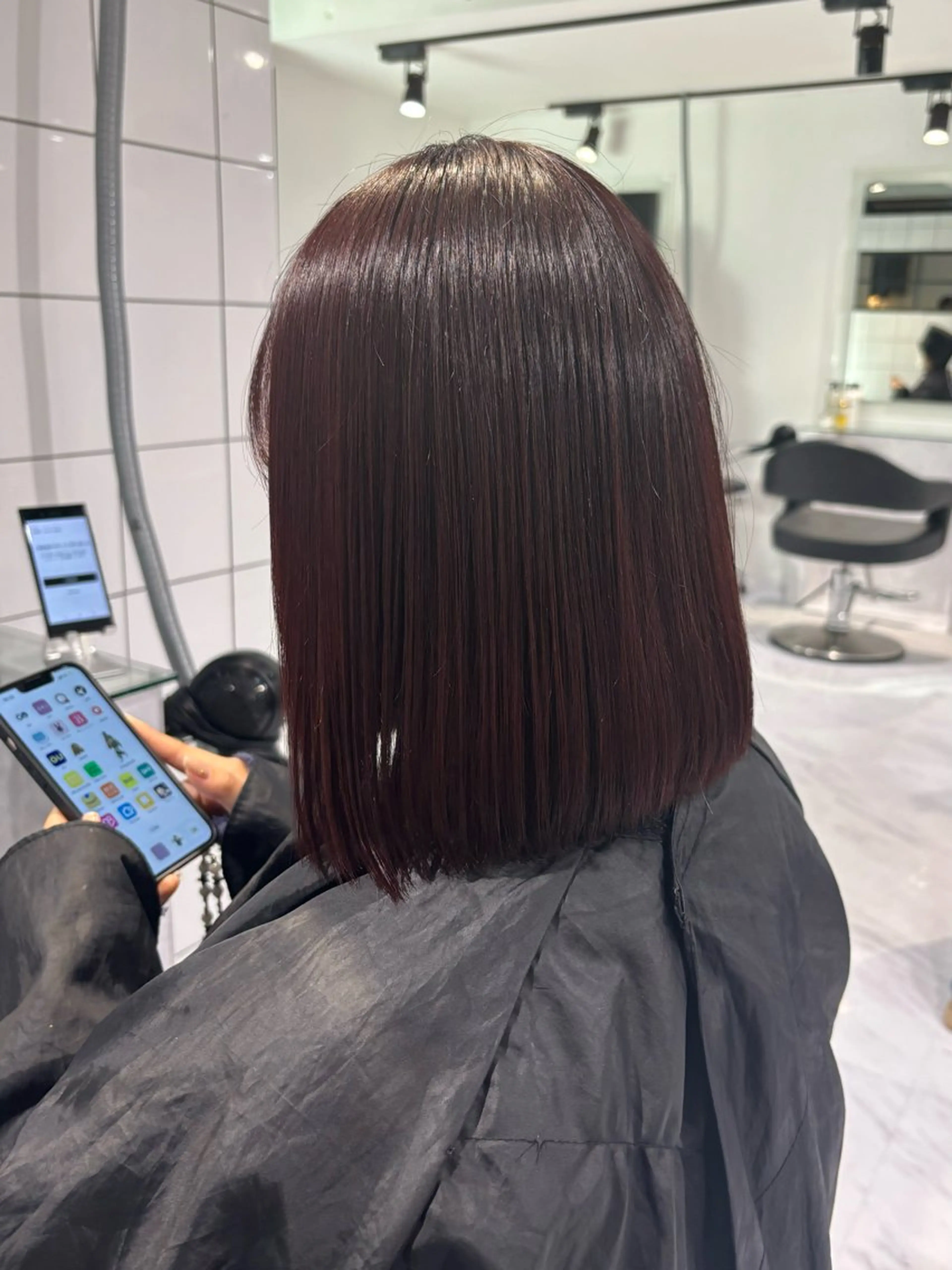 ミディアム カラー カット ヘアカラー トリートメント ヘッドスパ ヘアセット 表参道♡暗髪^ྀི 艶カラー♡アユミのヘアスタイル
