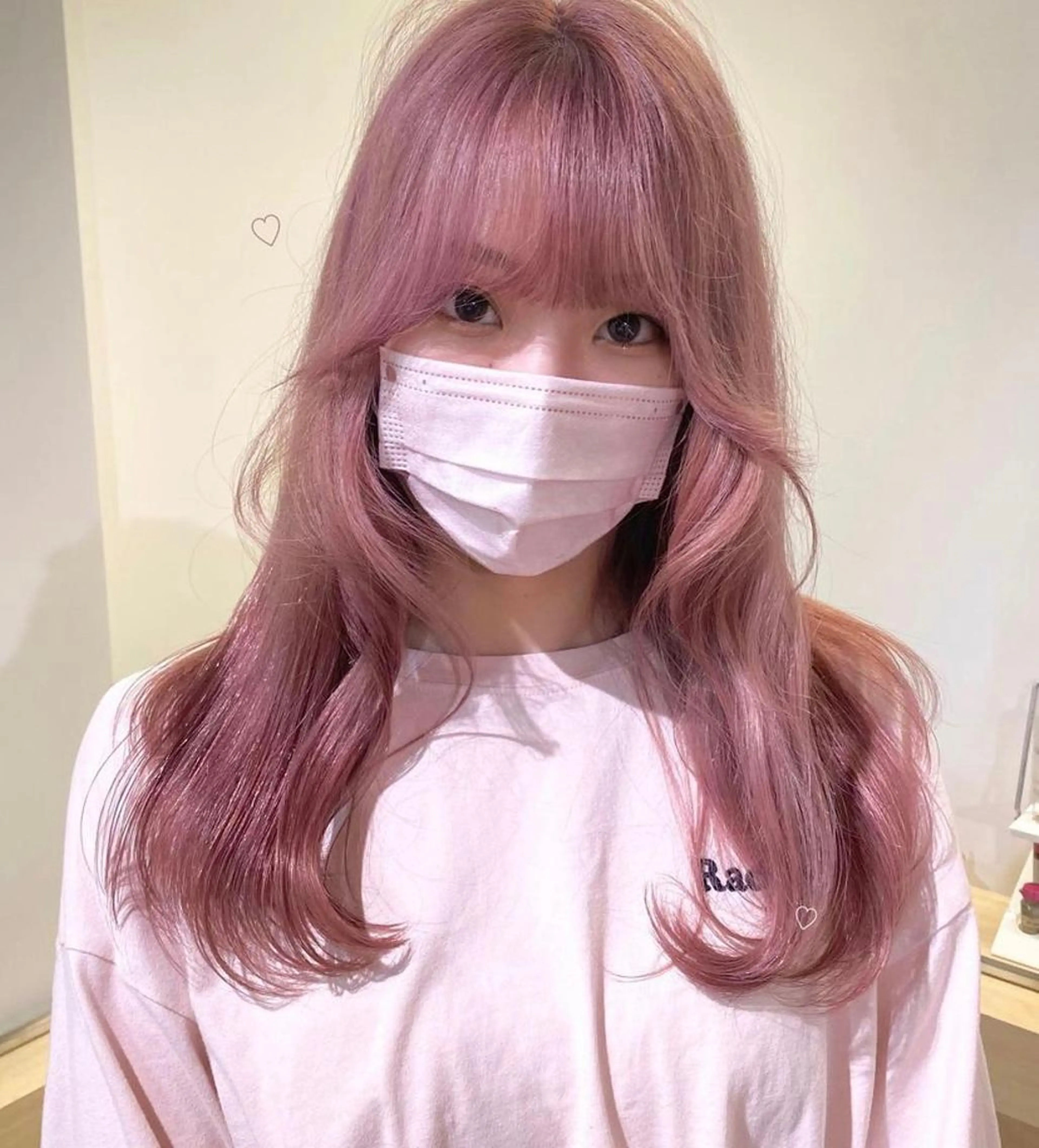 カラー ブリーチ ケアブリーチ ハイトーンカラー mizuki/ピンク ベージュ.レイヤーのヘアスタイル