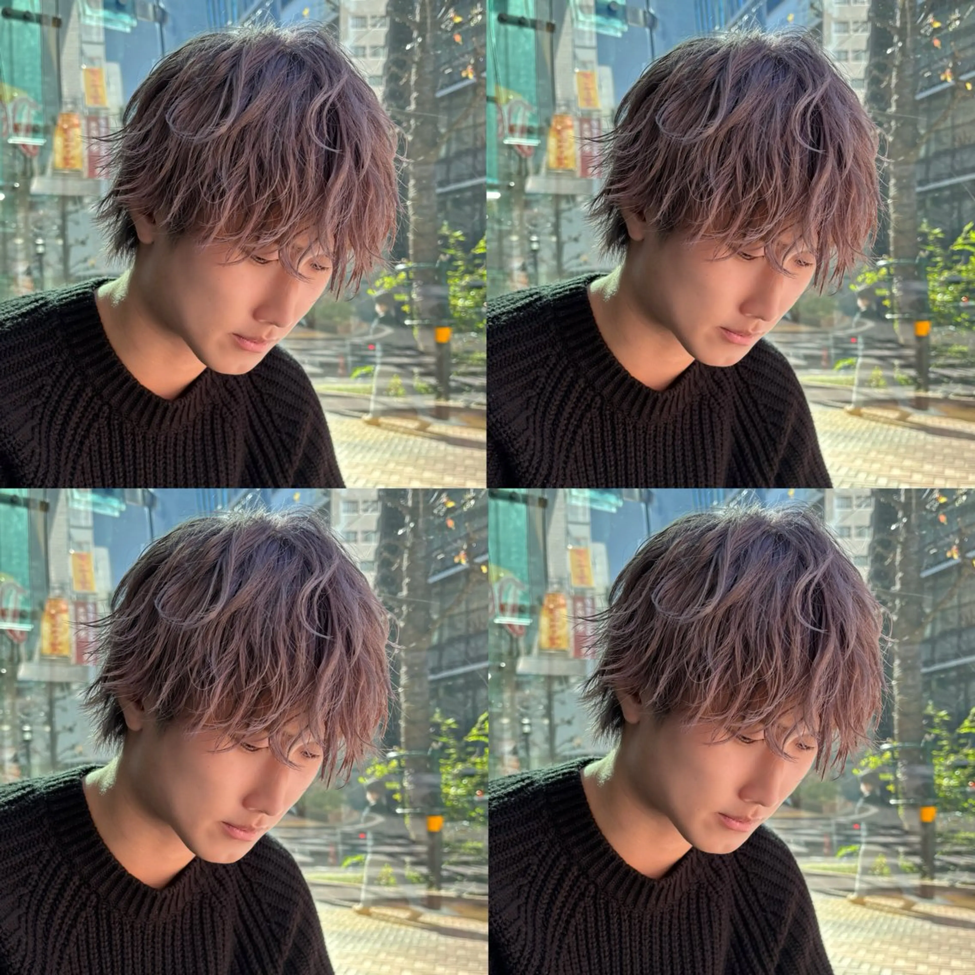 カラー メンズ メンズブリーチ ブリーチ ラベンダーカラー ヘアカラー トリートメント メンズカット ‪‪/メッシュのヘアスタイル