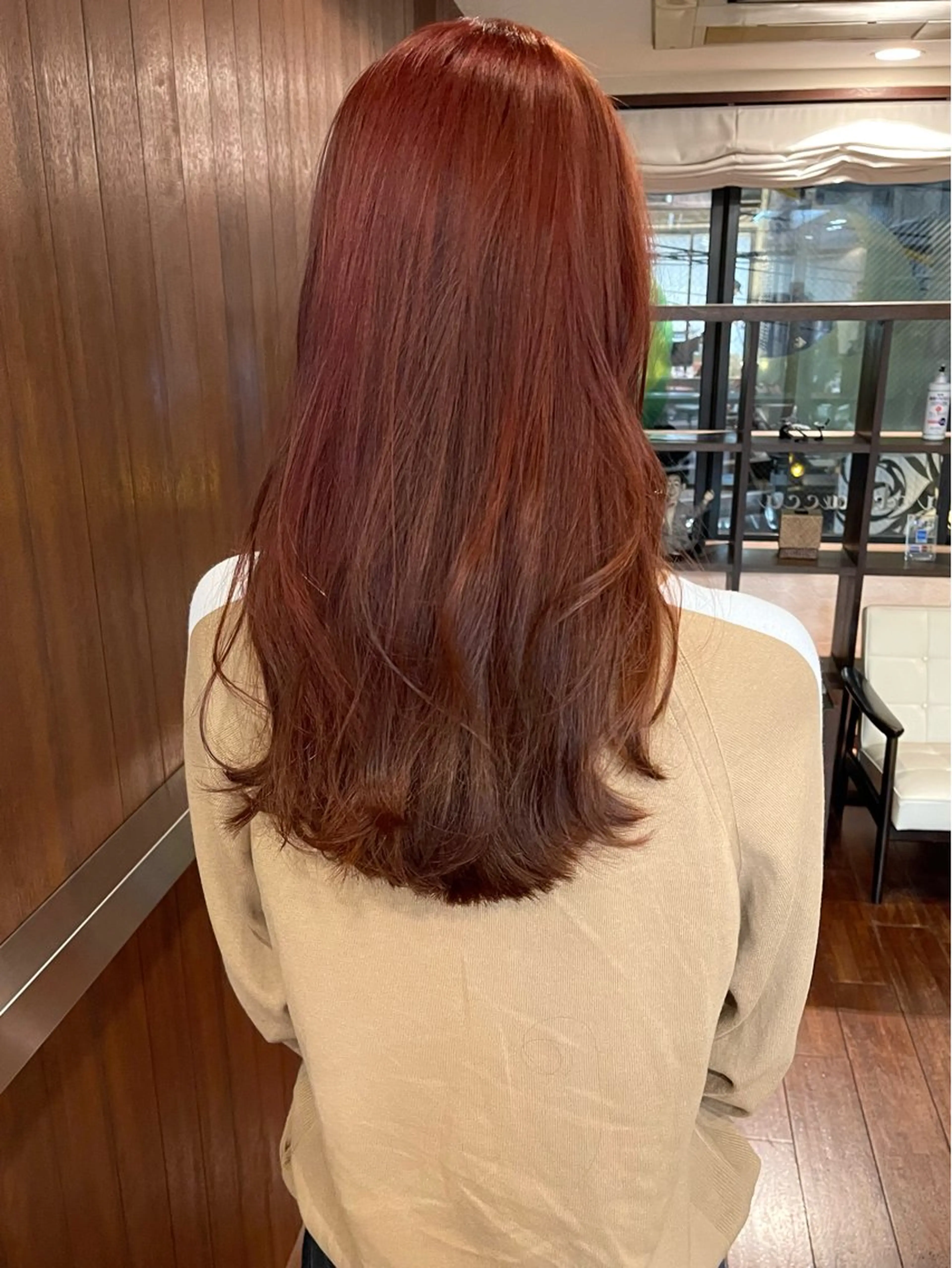 ロング カラー ブリーチ ブラウンカラー ダブルカラー ブリーチなしカラー レッドカラー ヘアカラー トリートメント 髪質改善ｶﾗｰ ｹｱﾌﾞﾘｰﾁ/ﾀﾑのヘアスタイル