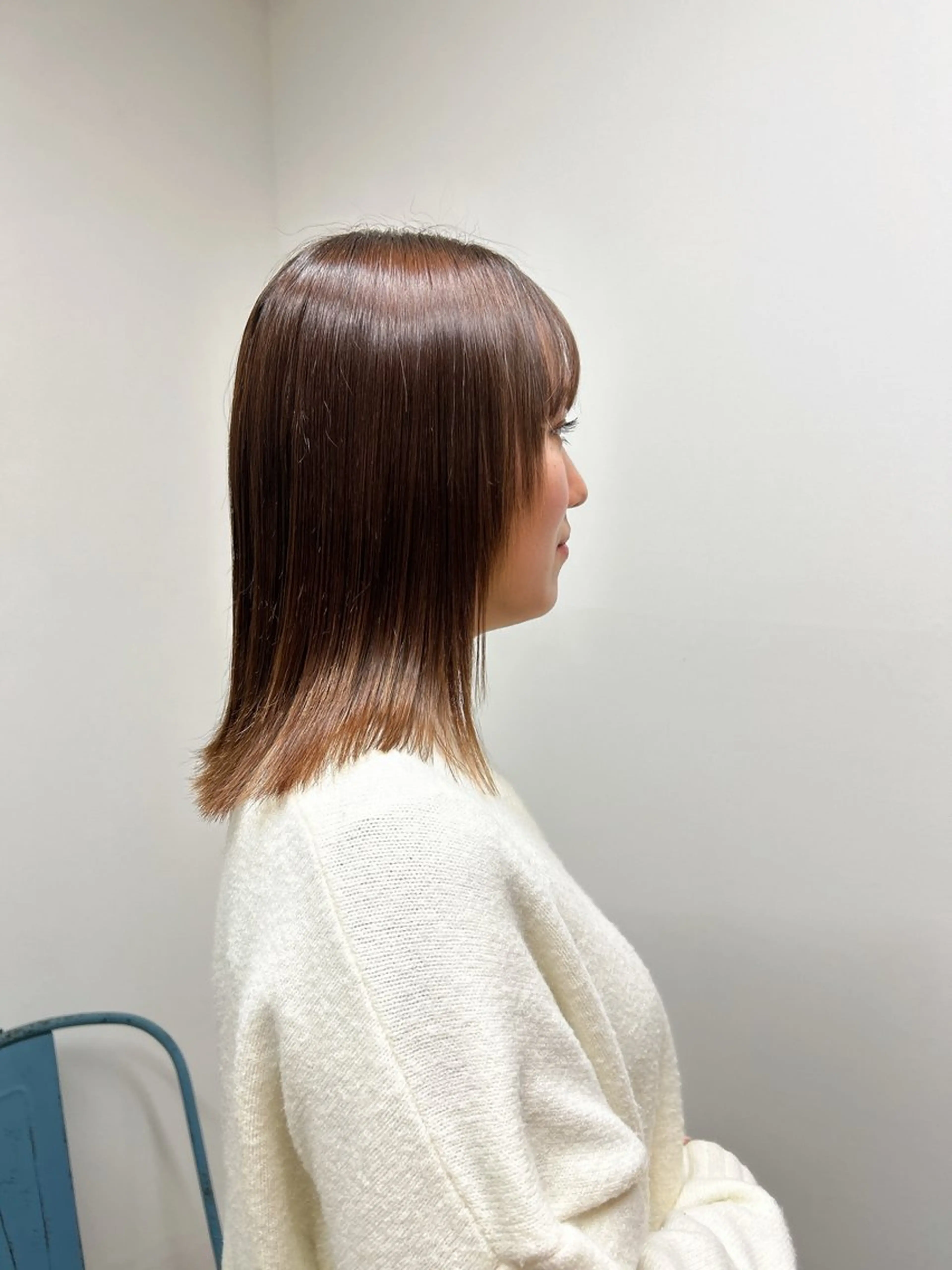 ミディアム カット 縮毛矯正 トリートメント 伶風 /髪質改善ストレートのヘアスタイル