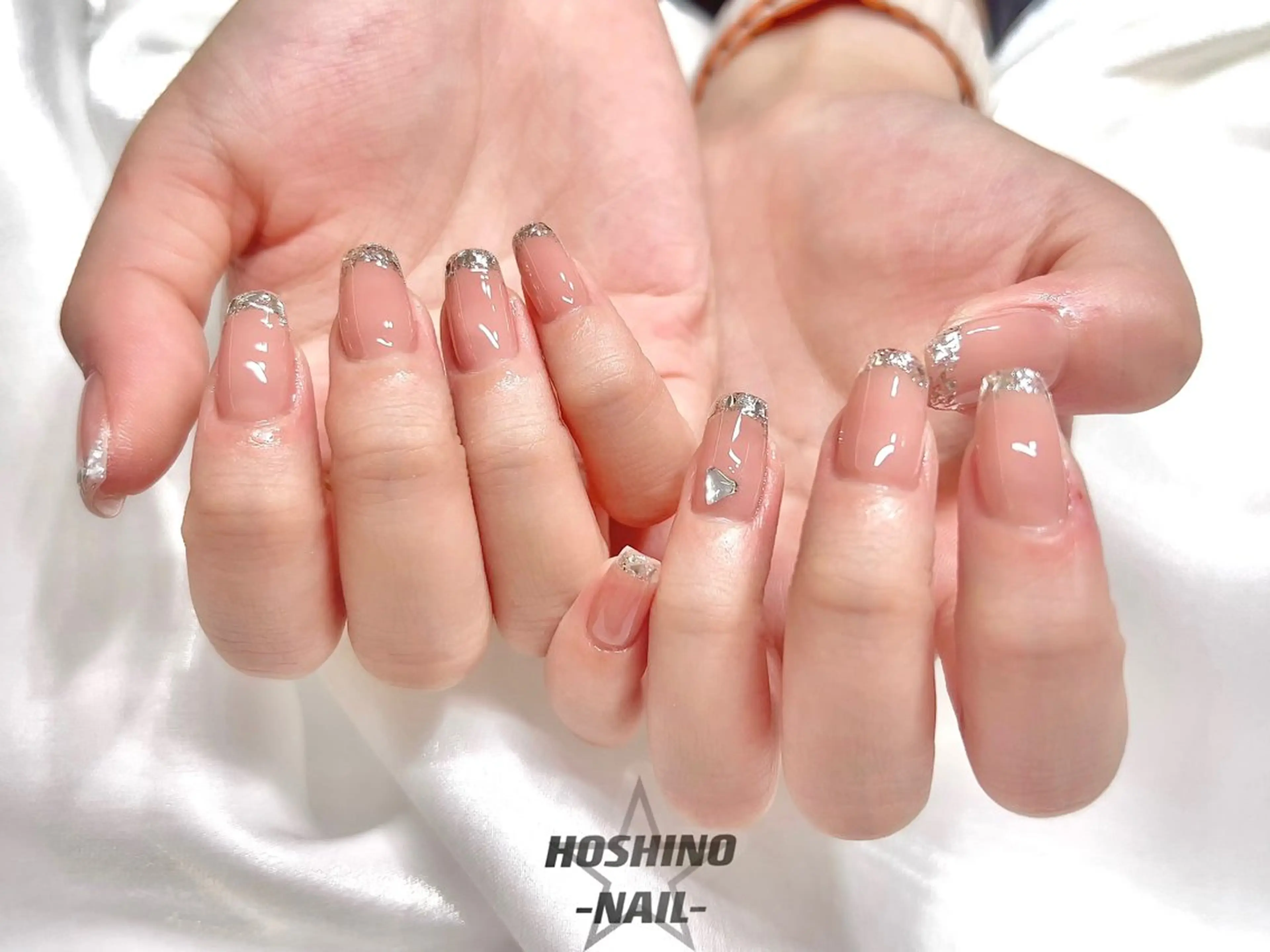 ネイル フレンチネイル ガラスフレンチ ハンドネイル ハンドケア ★HOSHINO NAIL★ナナミのネイルデザイン