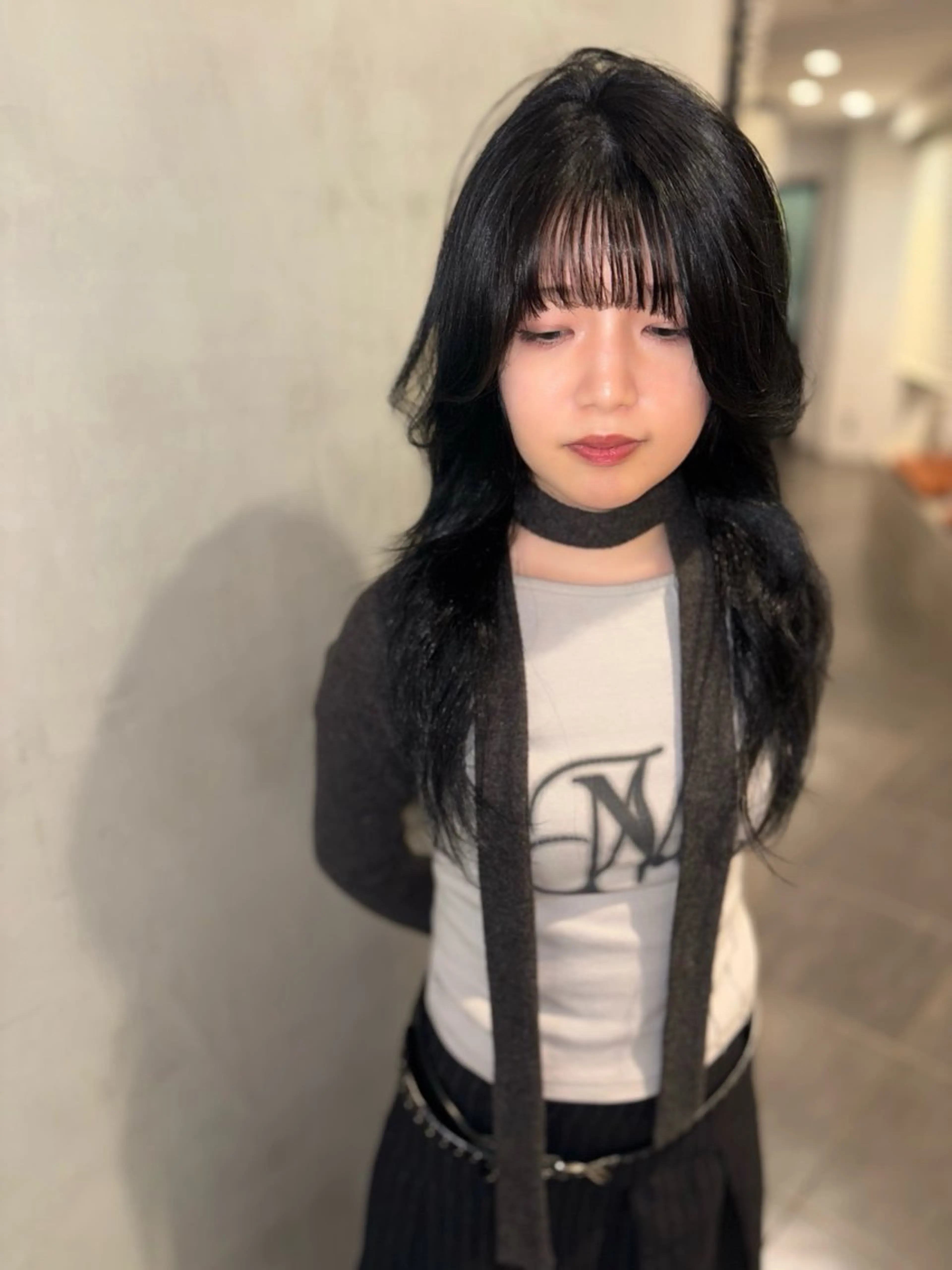 ロング カラー カット ヘアカラー トリートメント 優 作のヘアスタイル