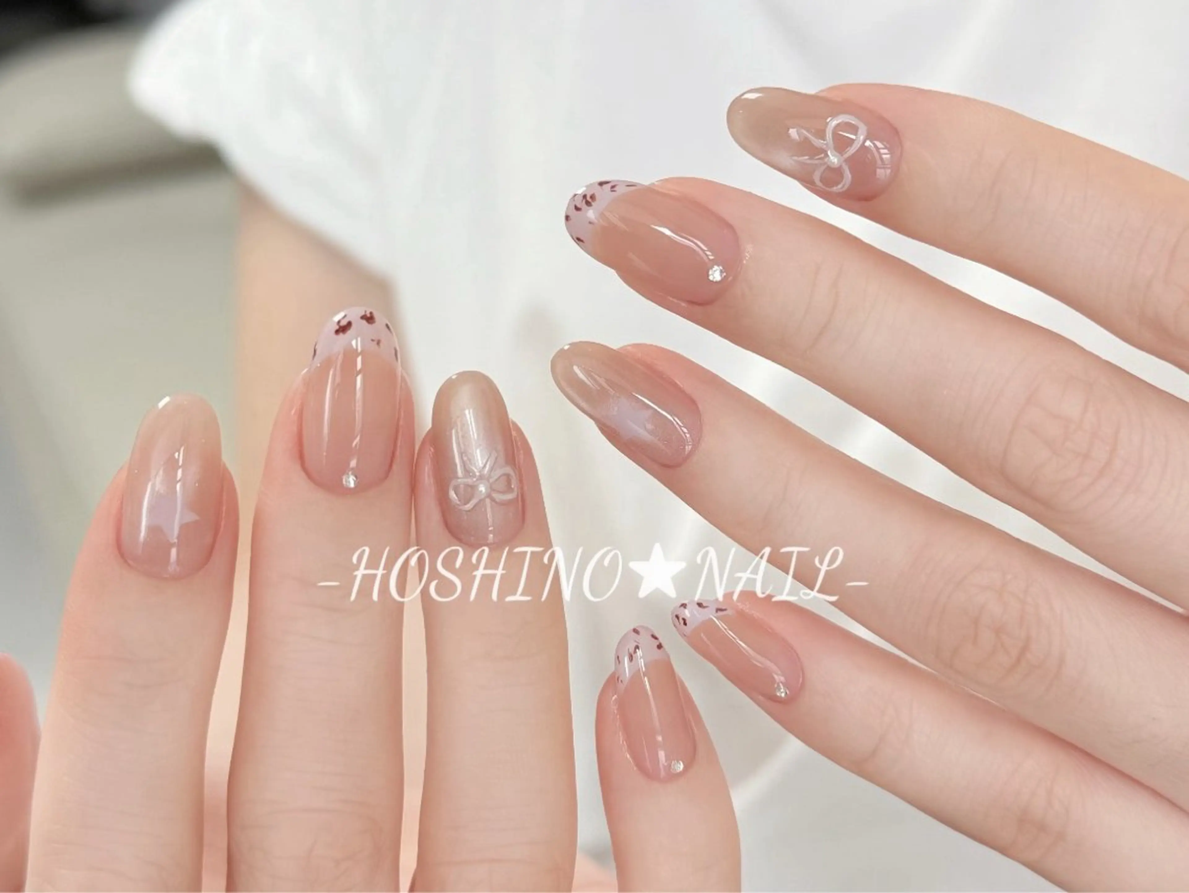 ネイル オーロラネイル チークネイル ドット フットネイル フレンチネイル ハンドネイル ★HOSHINO NAIL★新宿店のネイルデザイン