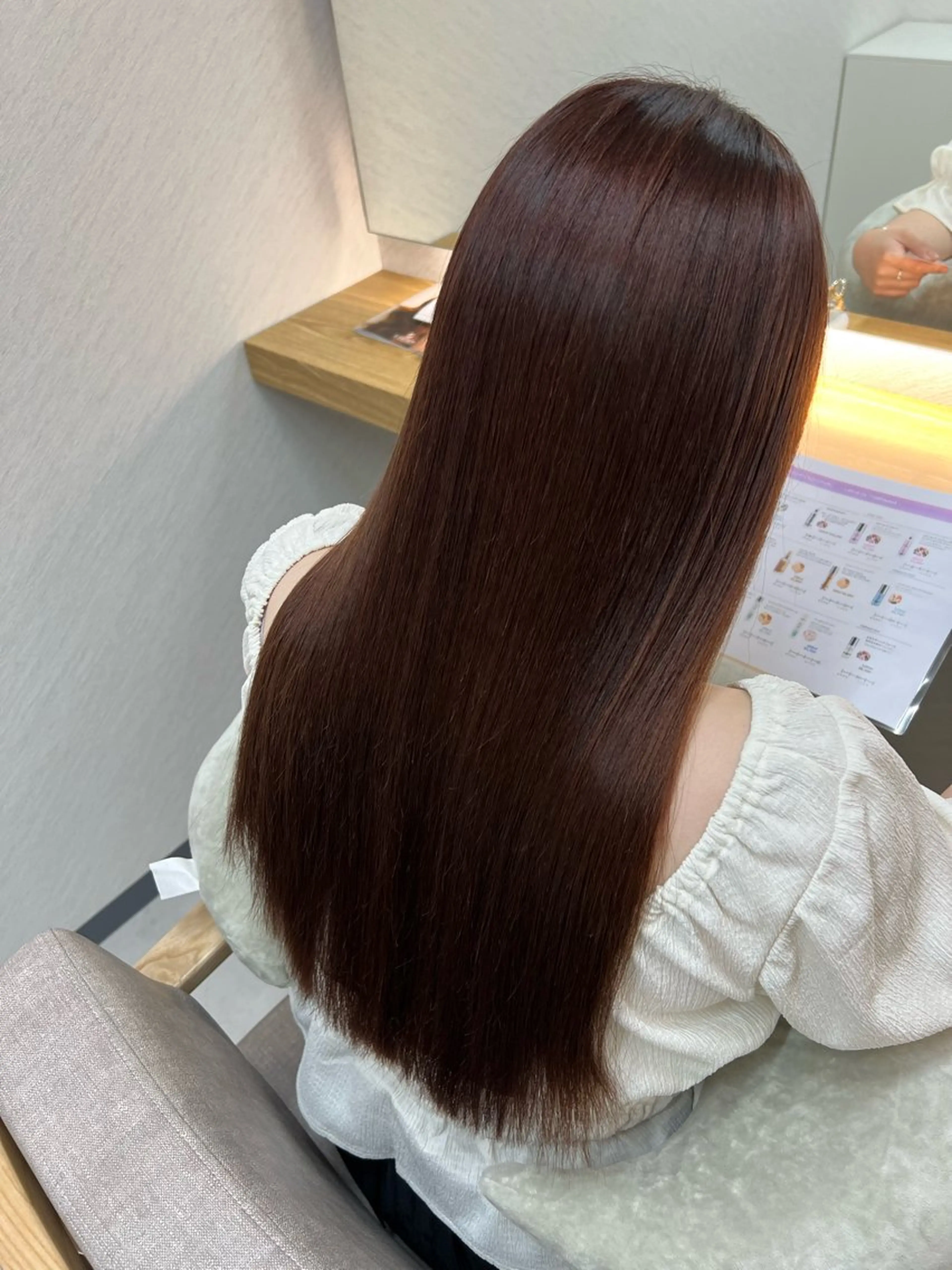 ロング ピンクブラウン 縮毛矯正 カット ヘアカラー 縮毛矯正 トリートメント ECLART 町田　井口聖也のヘアスタイル