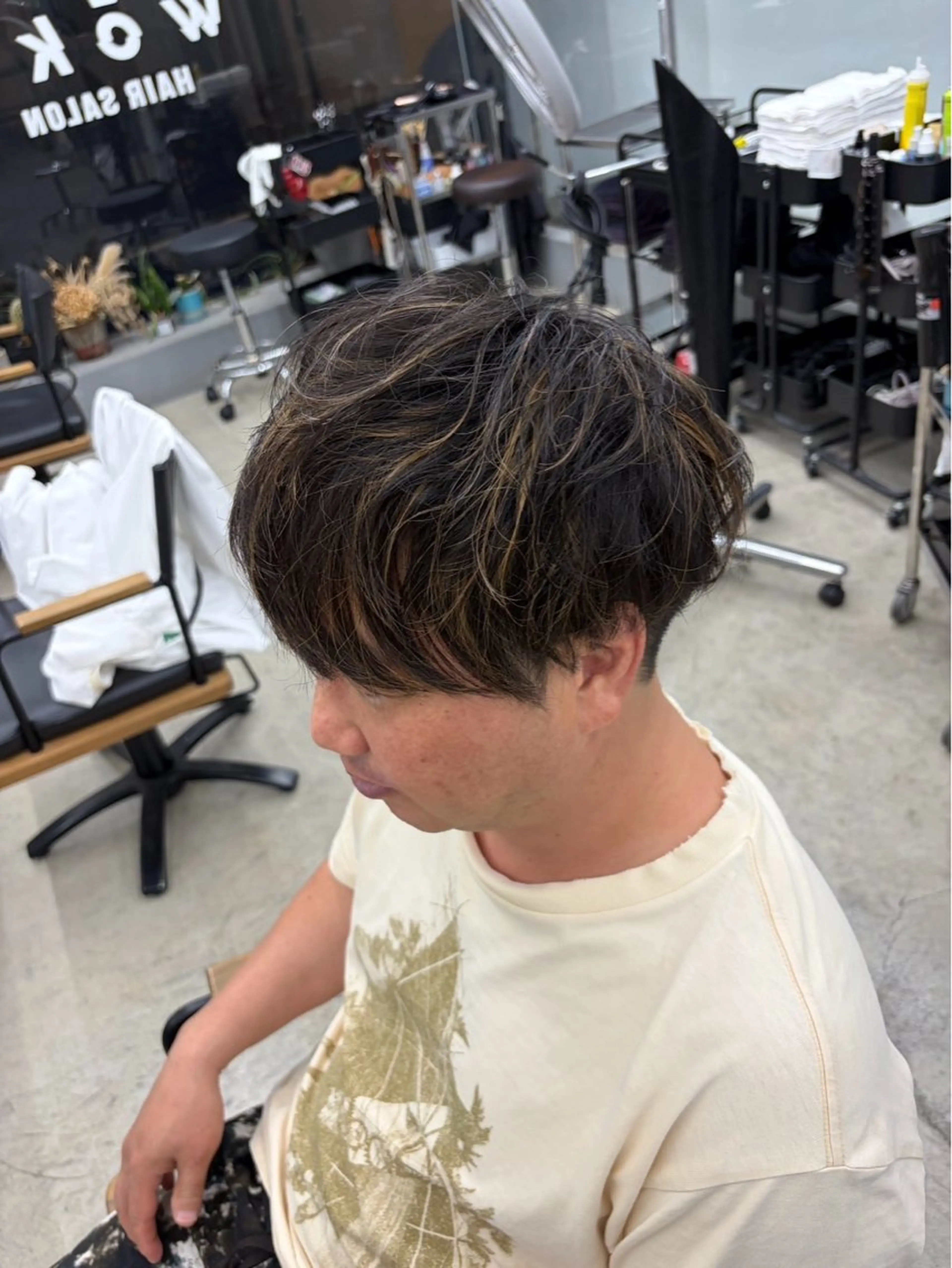 ショート カラー メンズ カット ヘアカラー メンズ専門サロン wokeのヘアスタイル