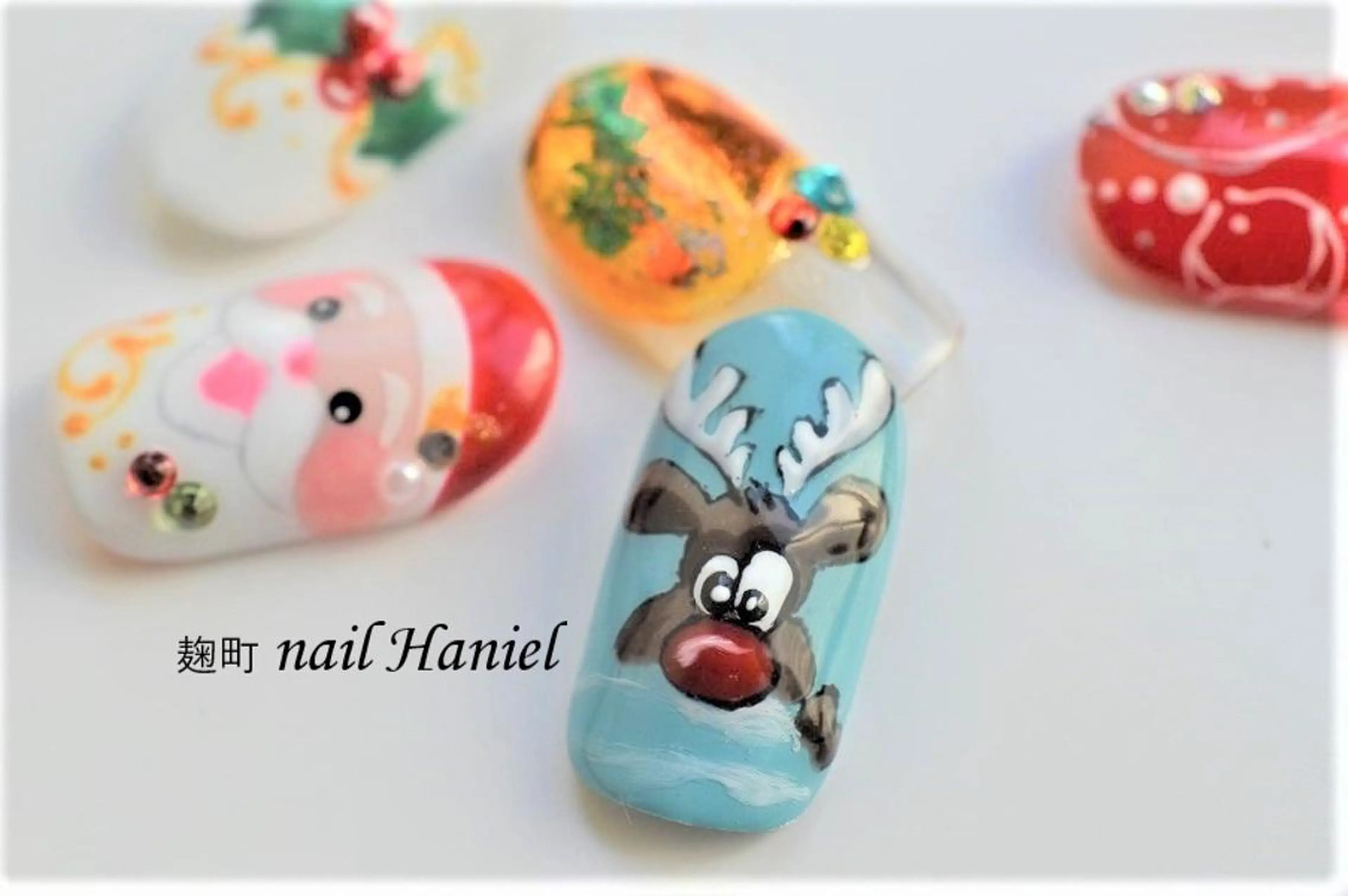 ネイル アートネイル ジェルネイル パラジェル 冬ネイル クリスマス nail Haniel所属・半蔵門サロンハニエル 魅神 ちよのネイルデザイン