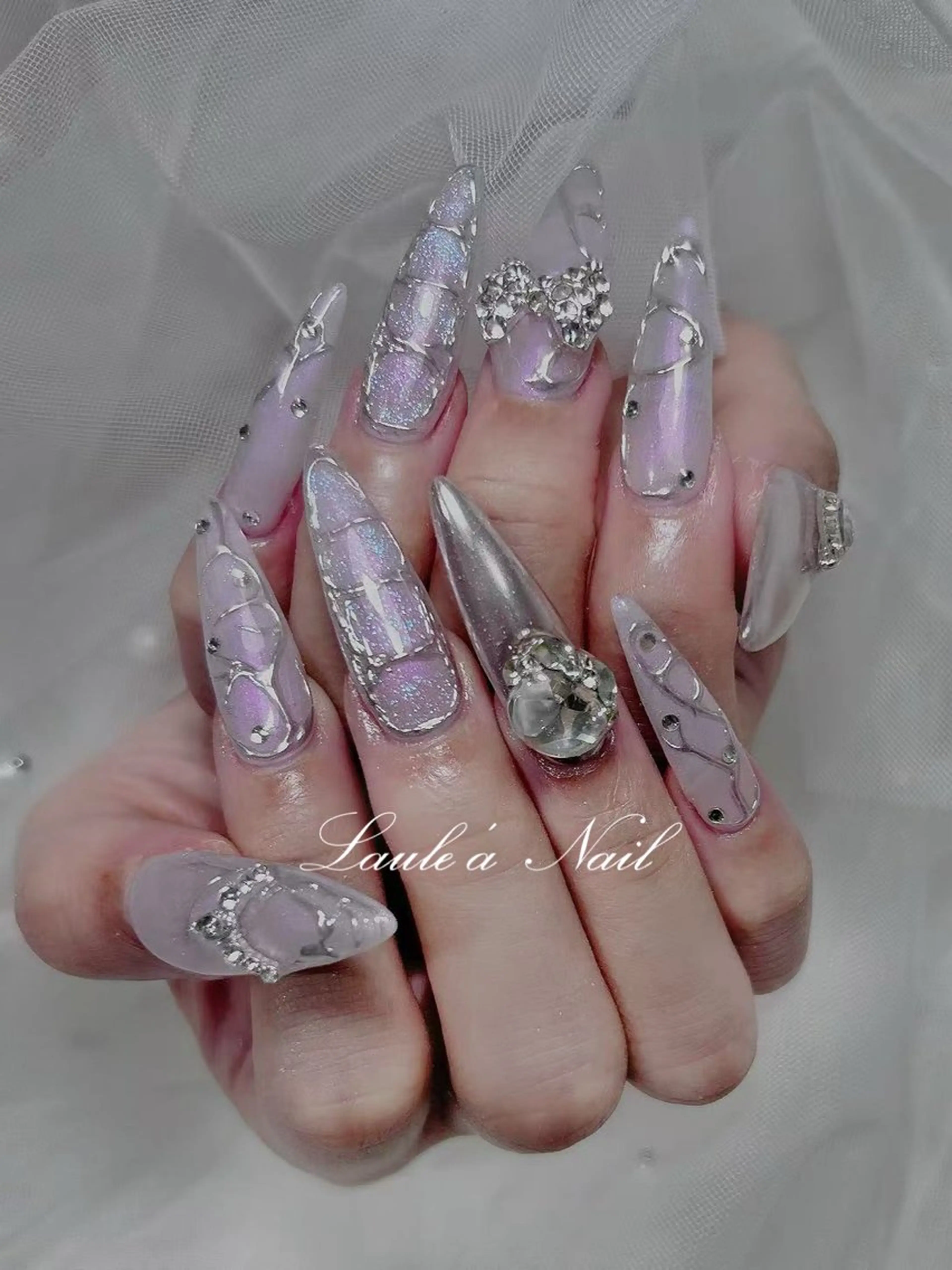 ネイル 長さ出し オフィスネイル シンプルネイル ブライダルネイル Laule’a Nail新宿所属・ミナ🌈 Laule'aのネイルデザイン