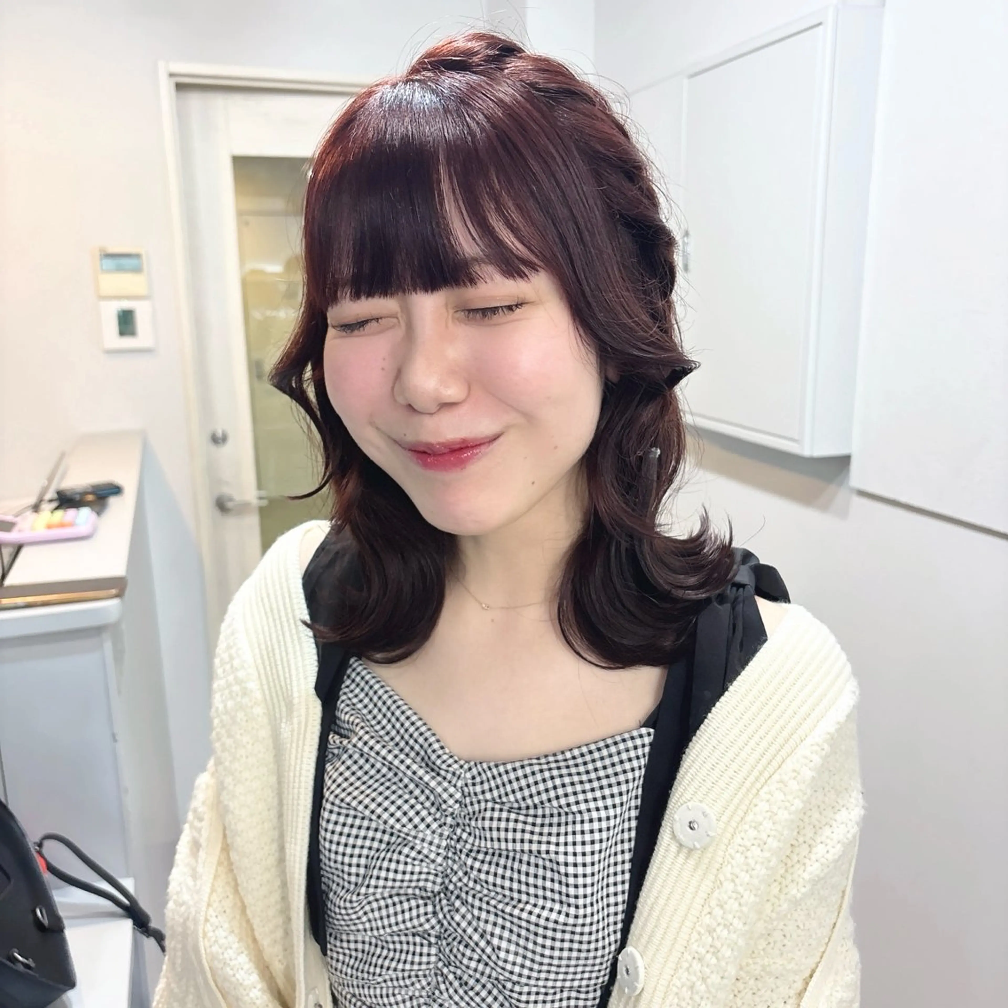 ミディアム カラー ブリーチ ブリーチなしカラー ヘアカラー トリートメント Luce hair所属・篠田 梓♡縮毛矯正/ カットモデル募集中のヘアスタイル