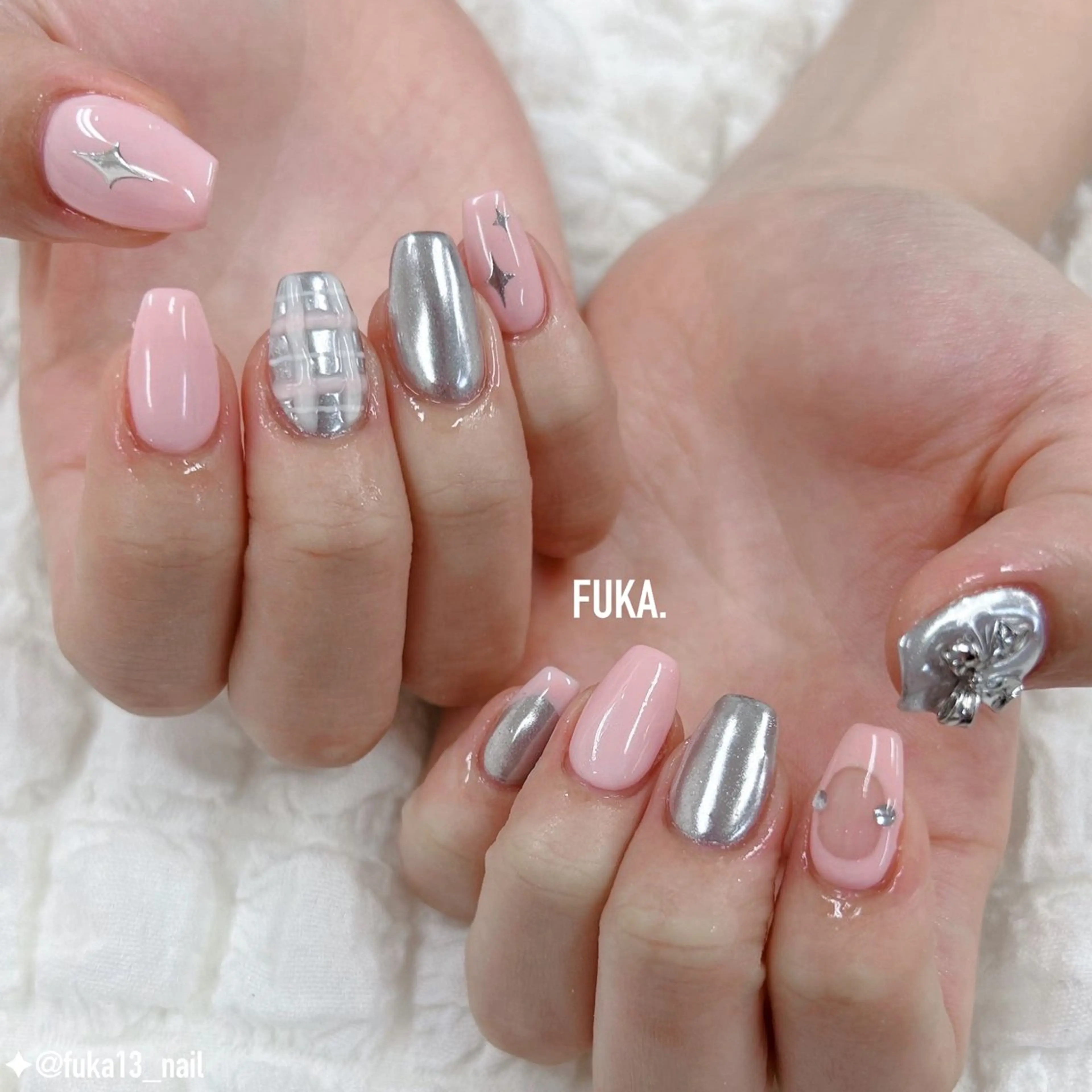 ネイル 韓国ネイル ミラーネイル 持ち込み ニュアンスネイル ピンク ハンドネイル ネイルサロンAnela【アネラ】所属・Nail♡Fuka. /12月予約受付中のネイルデザイン