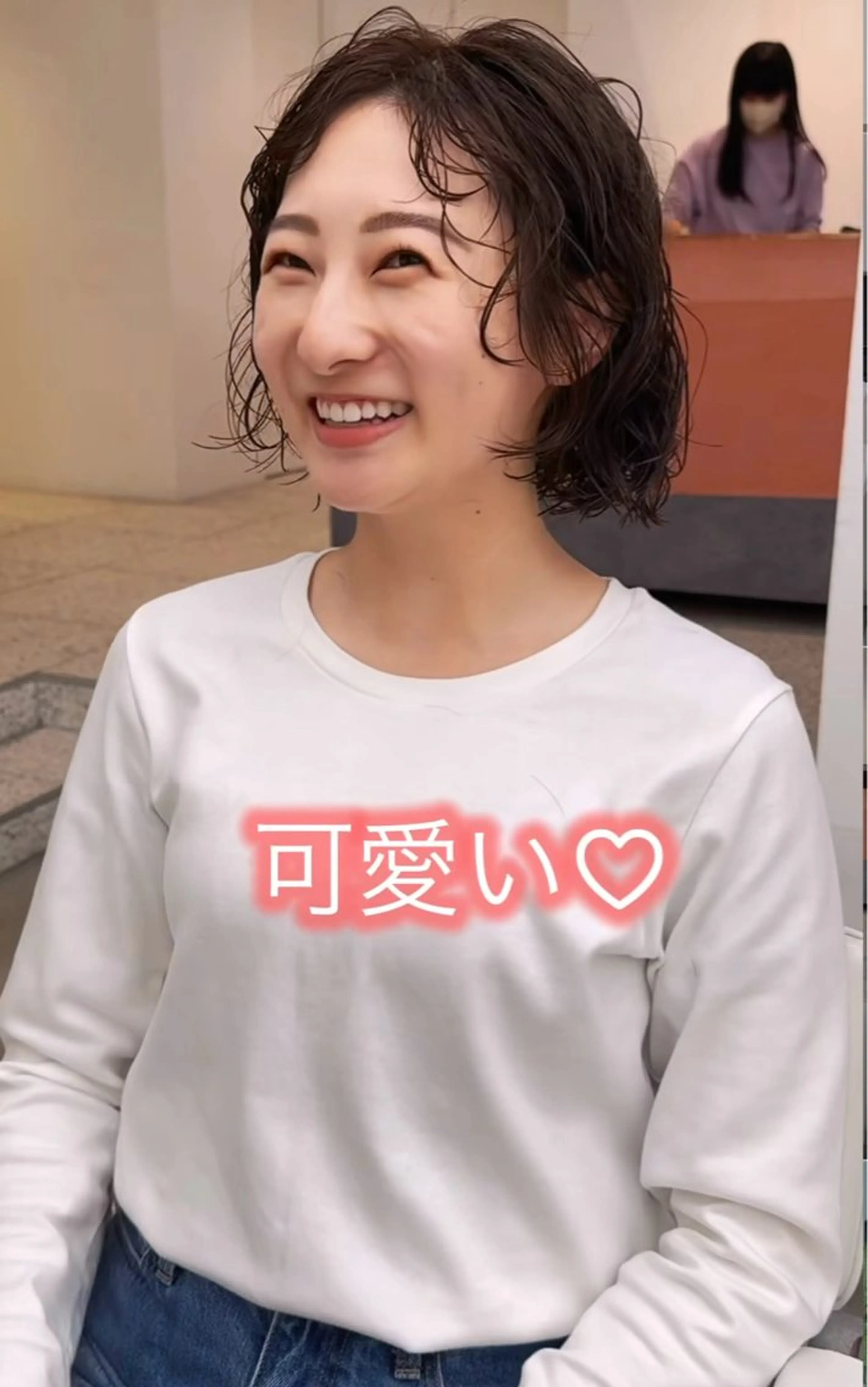 パーマ ボブ 堀井 菜月のヘアスタイル