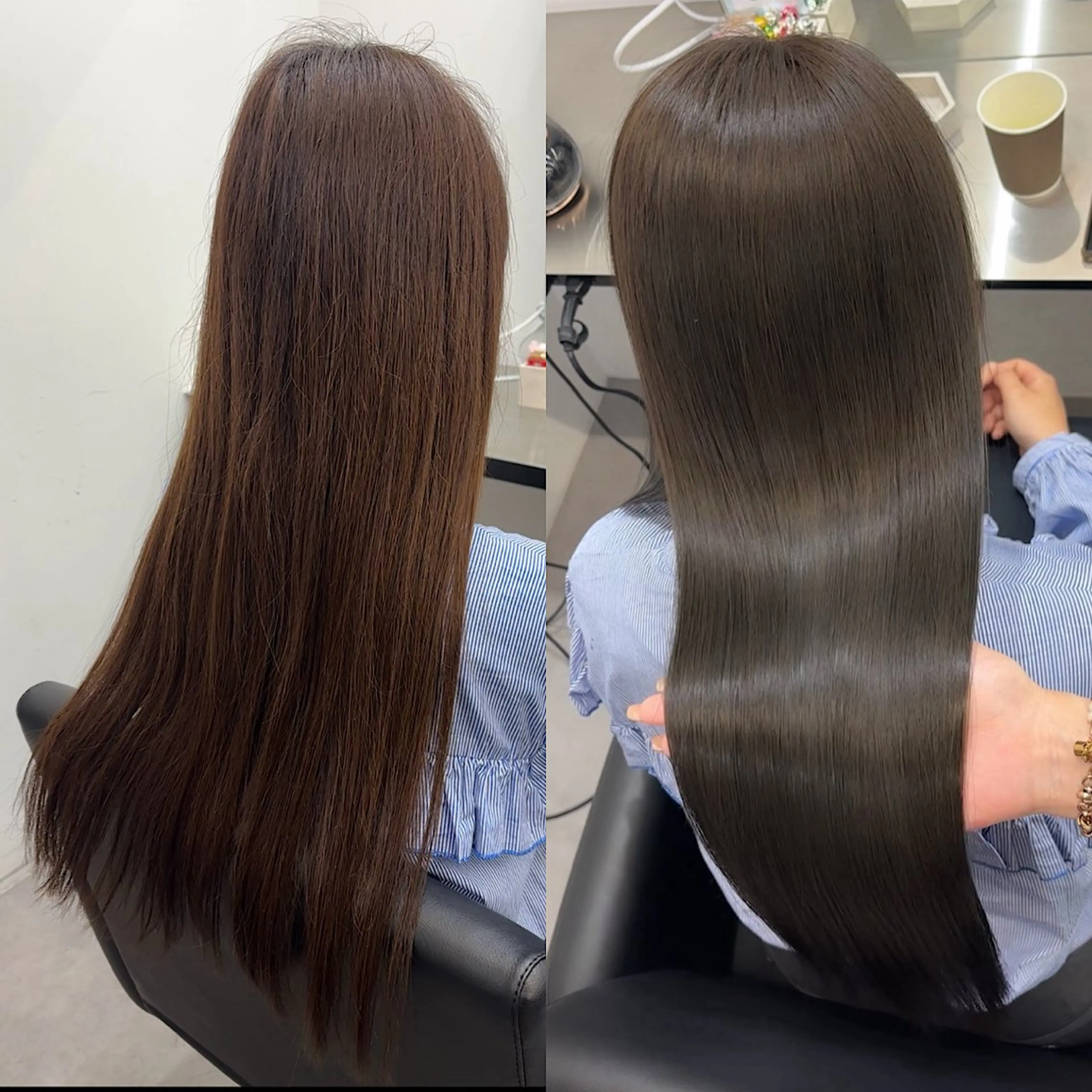 ロング カラー パーマ 顔周りカット 小顔カット 縮毛矯正 ストレートパーマ カット ヘアカラー 縮毛矯正 トリートメント 巻ける縮毛矯正 Sachi🐰のヘアスタイル