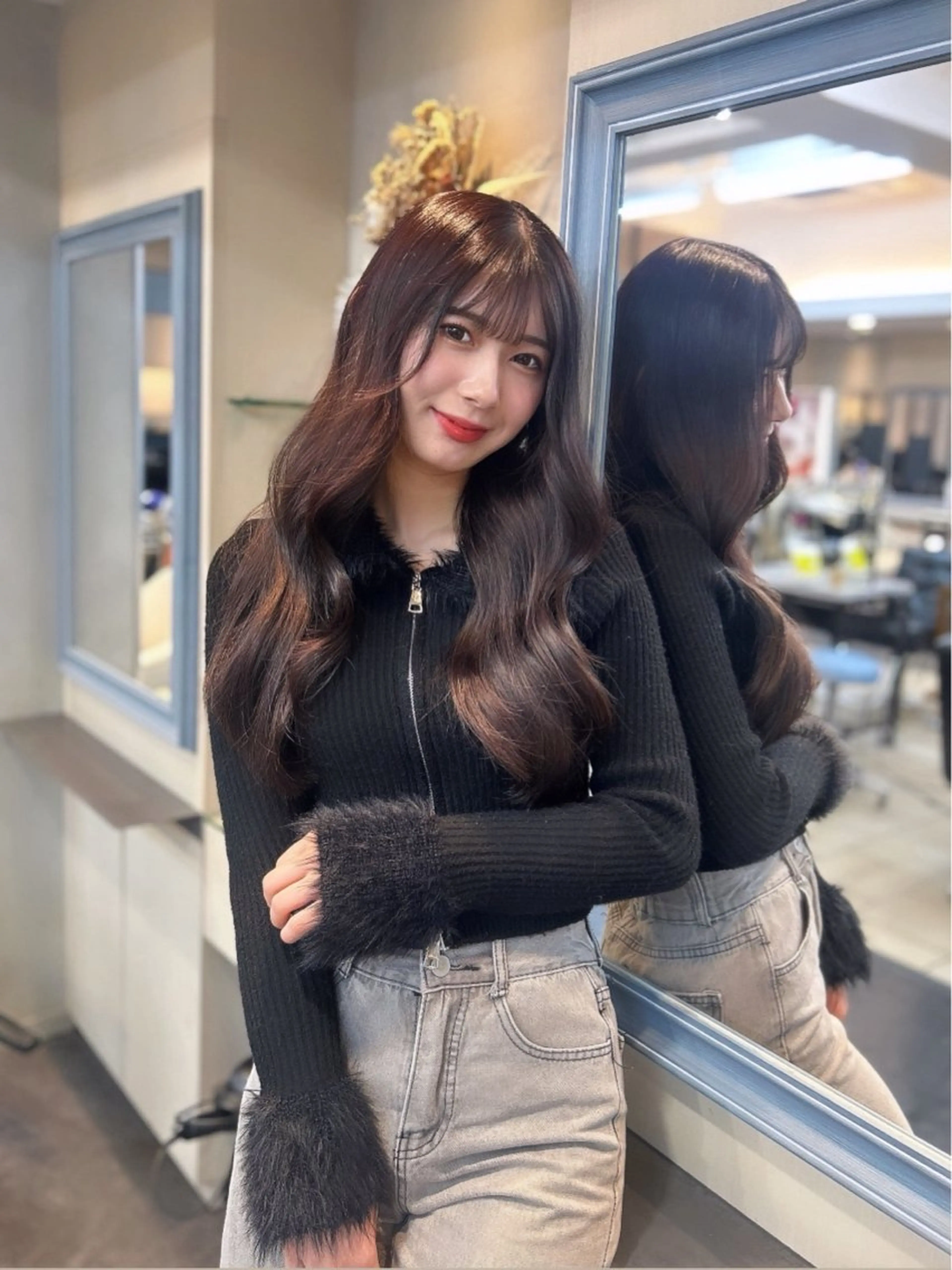 セミロング カラー 透明感カラー ディープラベンダー ラベンダーカラー レイヤーカット メンズ特化/パーマ 縮毛矯正/AYAのヘアスタイル