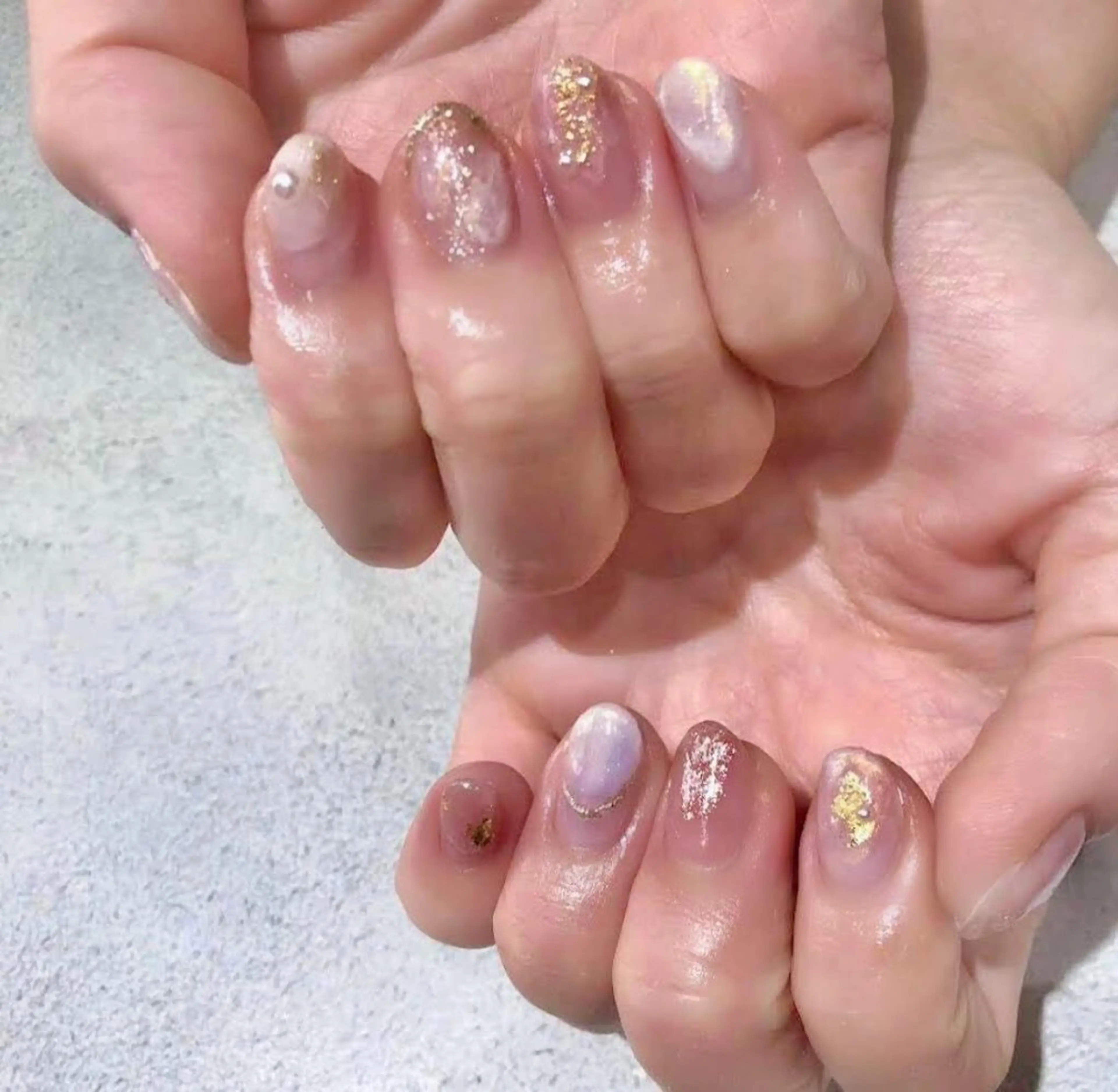 ネイル ニュアンスネイル ピンク RITZ福岡薬院店　まつげパーマ/マツエク/ネイル/眉毛所属・💅 momokoのネイルデザイン