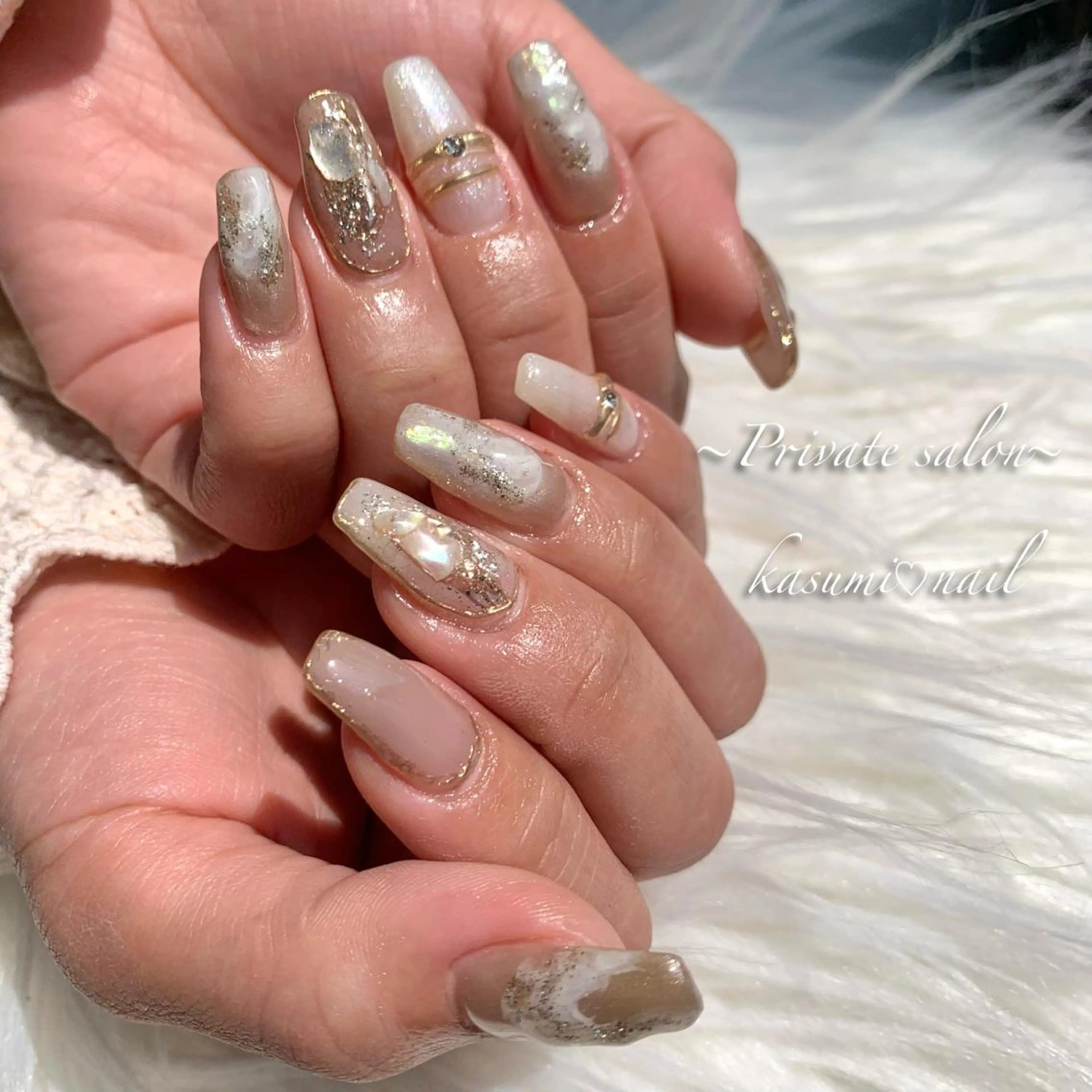 ネイル アートネイル フットネイル フレンチネイル ロングネイル マグネットネイル KASUMI♡ Nailのネイルデザイン