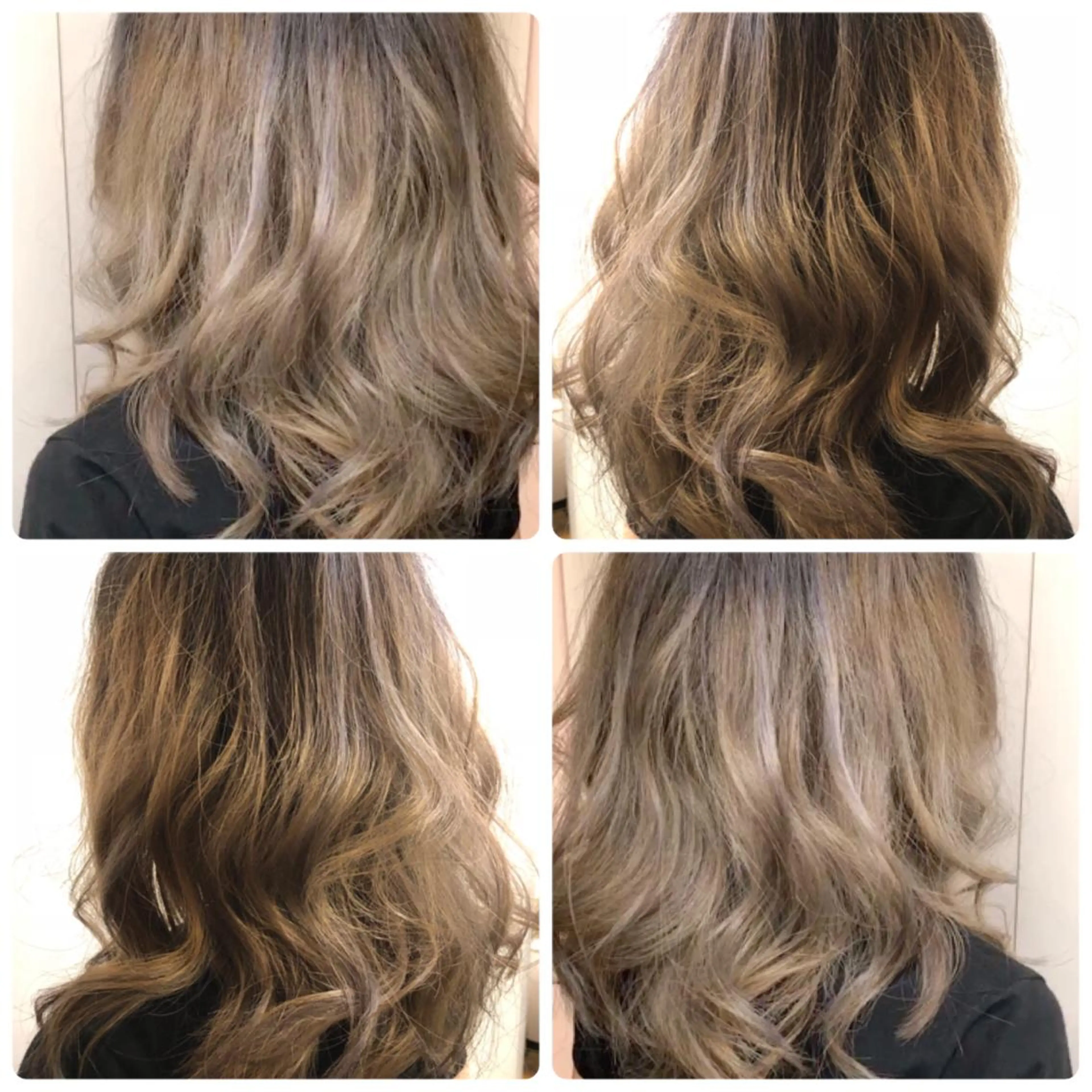 ロング カラー アッシュ ベージュカラー ブリーチ ケアブリーチ グレージュ ツバサ 髪質改善のヘアスタイル