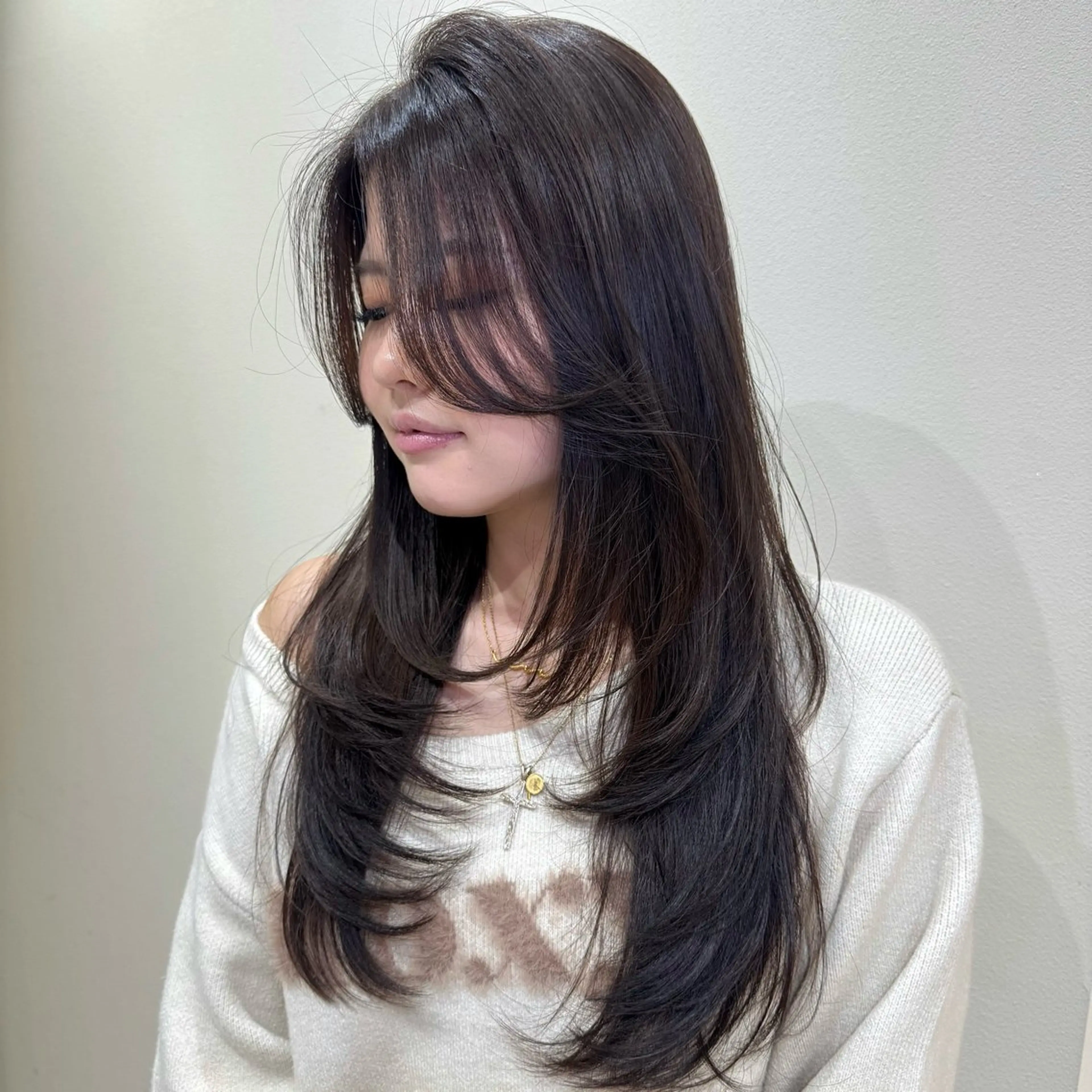 ロング カラー ヘアアレンジ カット ヘアカラー トリートメント 🤍色気レイヤー🤍 リナのヘアスタイル