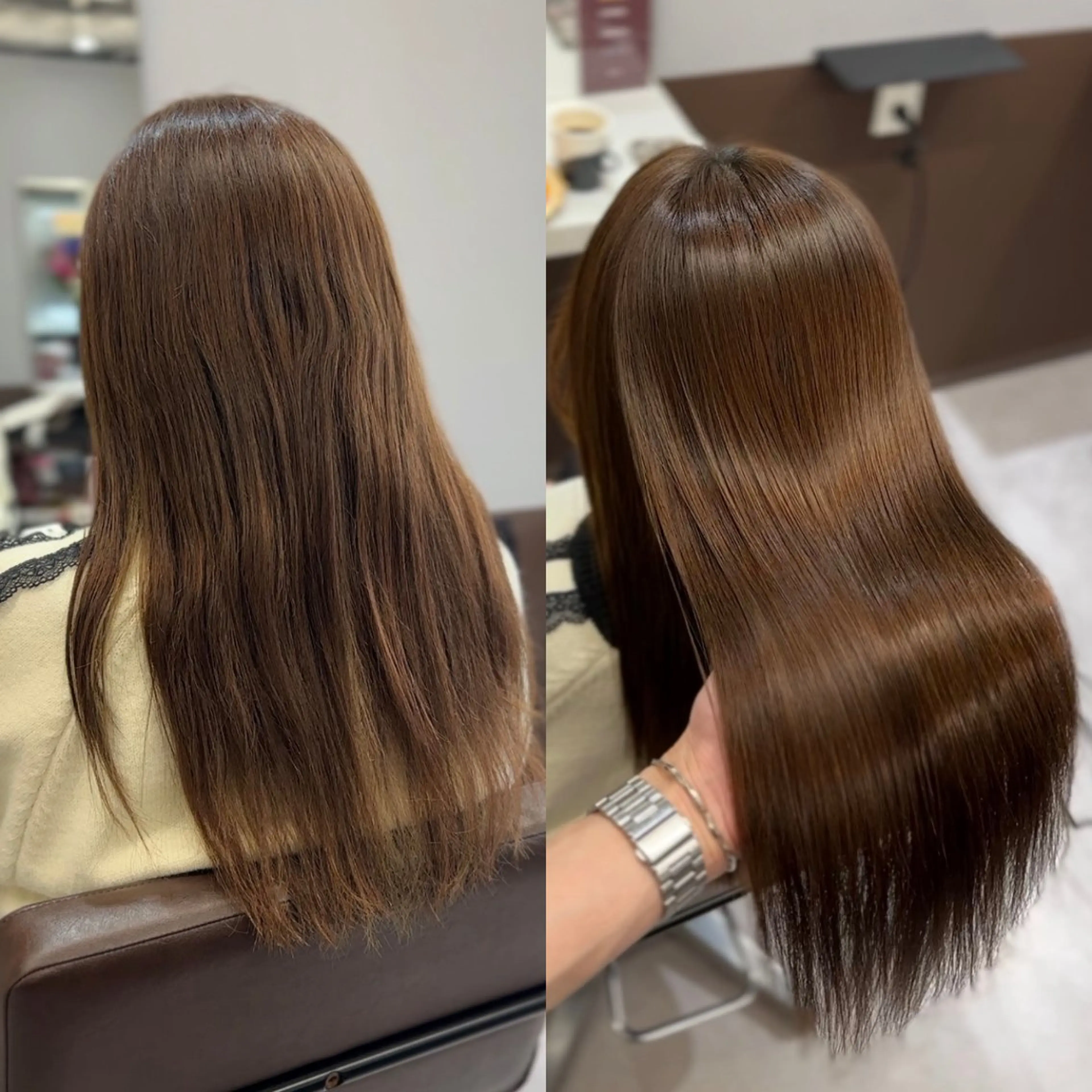 ミディアム 縮毛矯正 カット ヘアカラー トリートメント 💎艶髪💎縮毛矯正 /髪質改善/ひかるのヘアスタイル