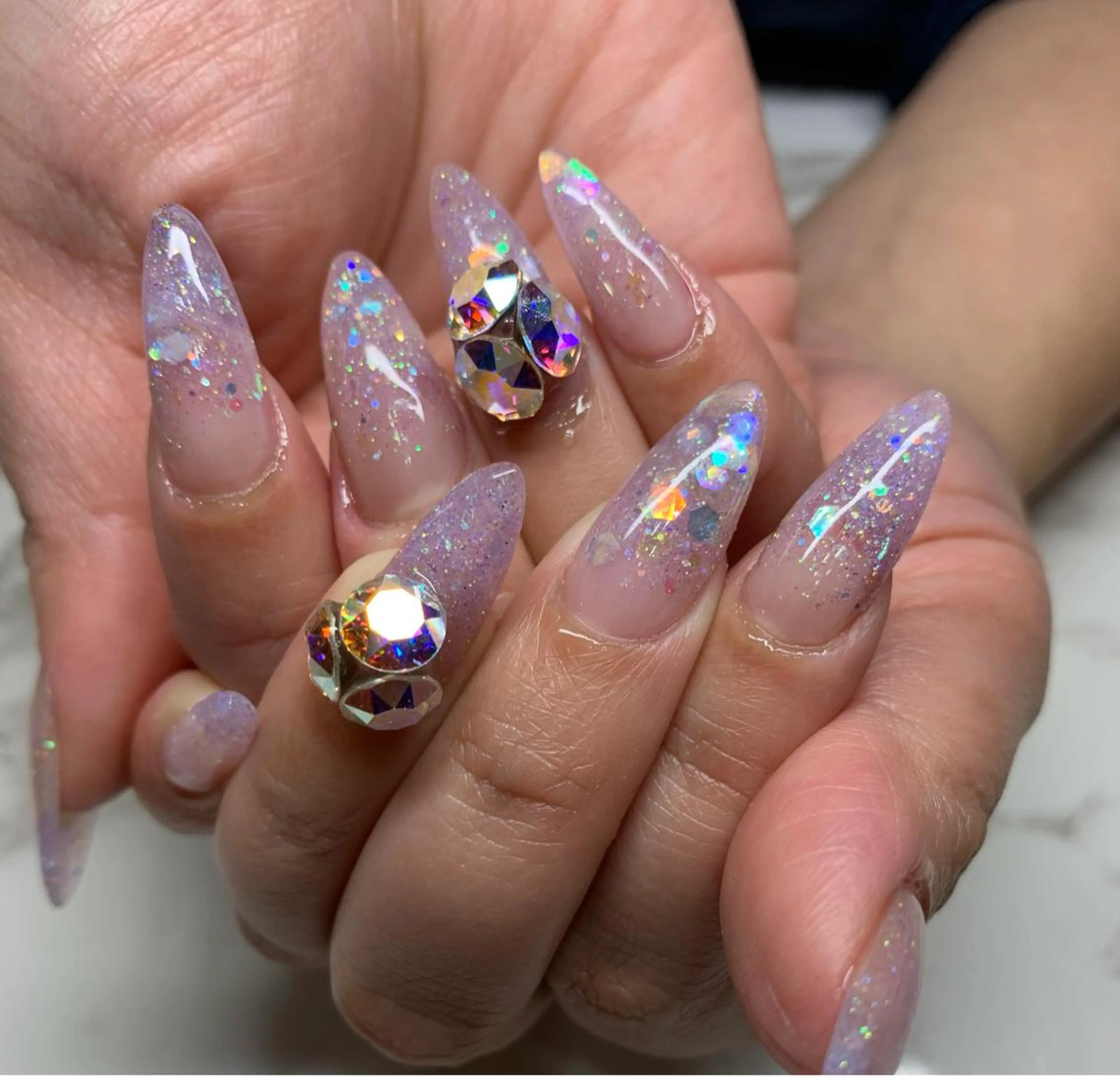ネイル アートネイル シンプルネイル ストーンネイル Nail Salon Momoのネイルデザイン